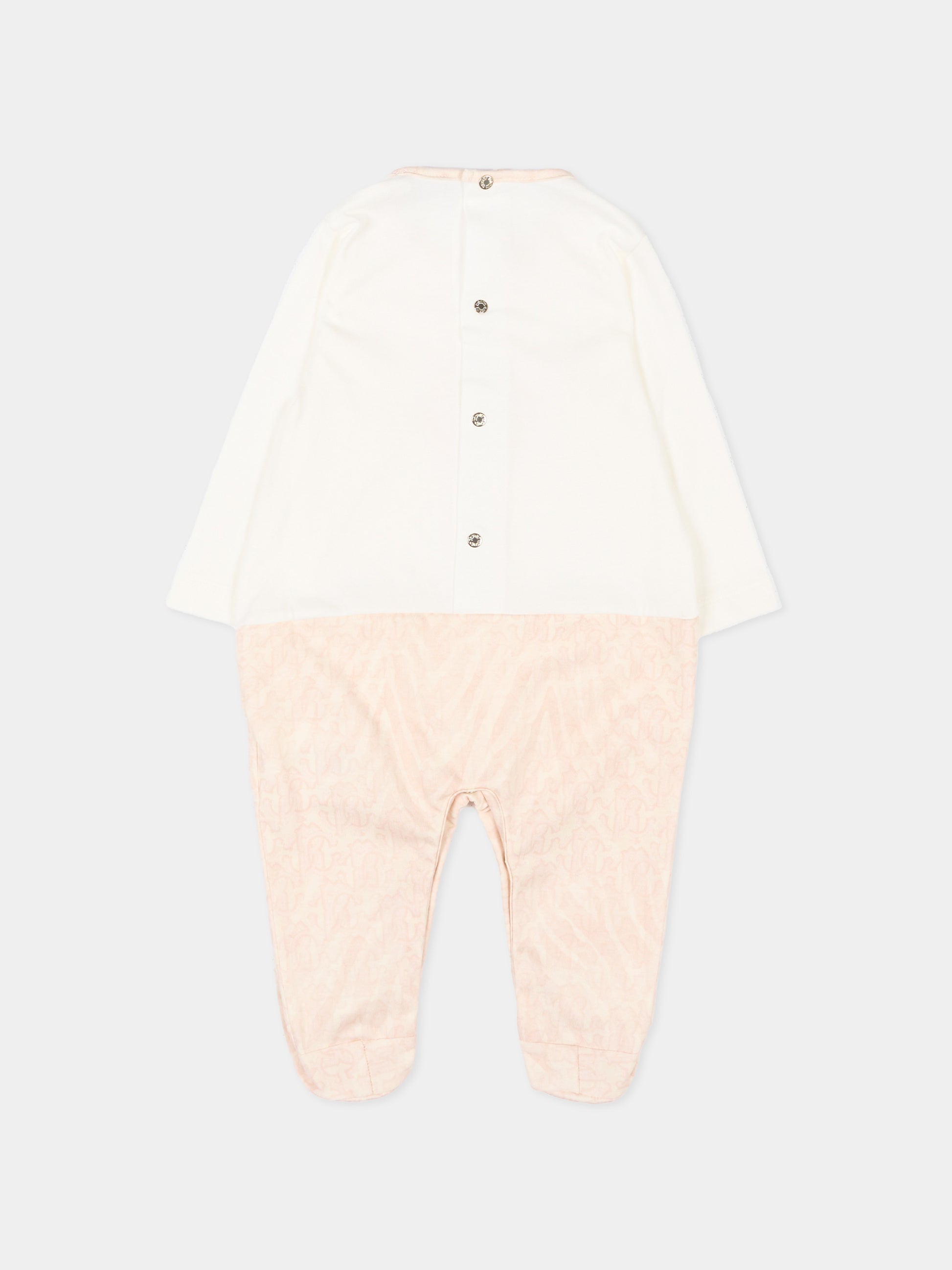Set tutine rosa per neonata con logo,Roberto Cavalli Kids,CLP26004TU ZEBRA ROSA