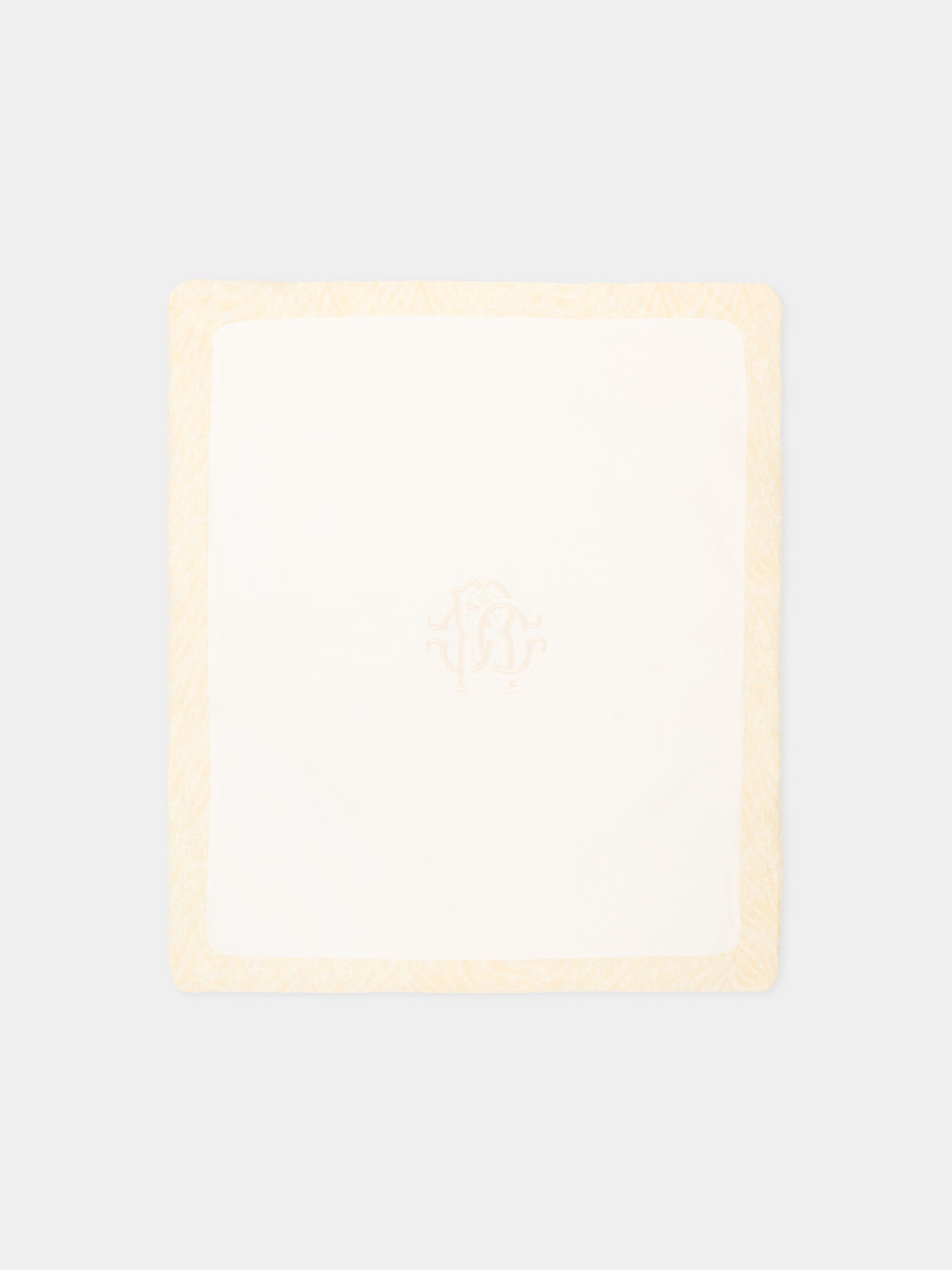 Coperta avorio per neonati con monogram,Roberto Cavalli Kids,CLP26011CE ZEBRA AVORIO