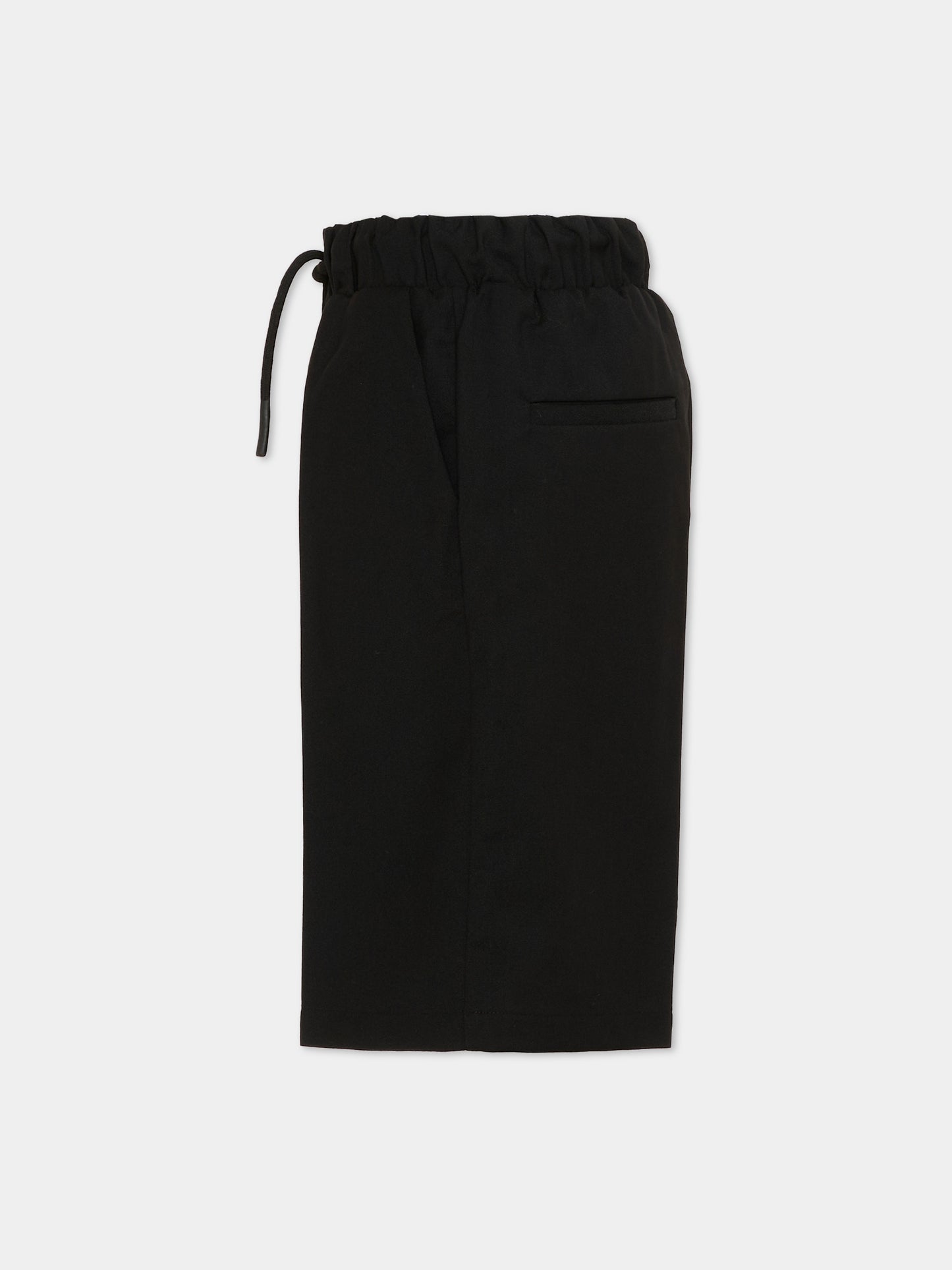 Shorts casual neri per bambino,Roberto Cavalli Kids,CBP26121BE BLACK