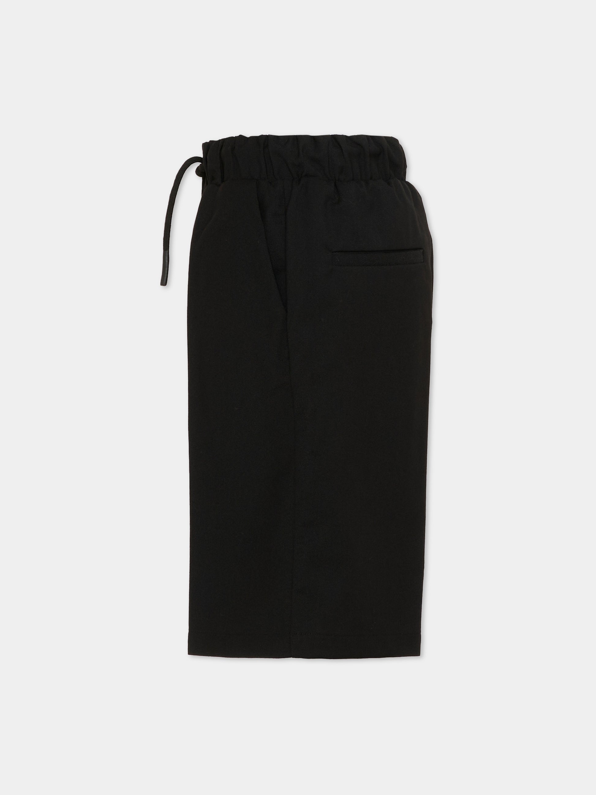 Shorts casual neri per bambino,Roberto Cavalli Kids,CBP26121BE BLACK