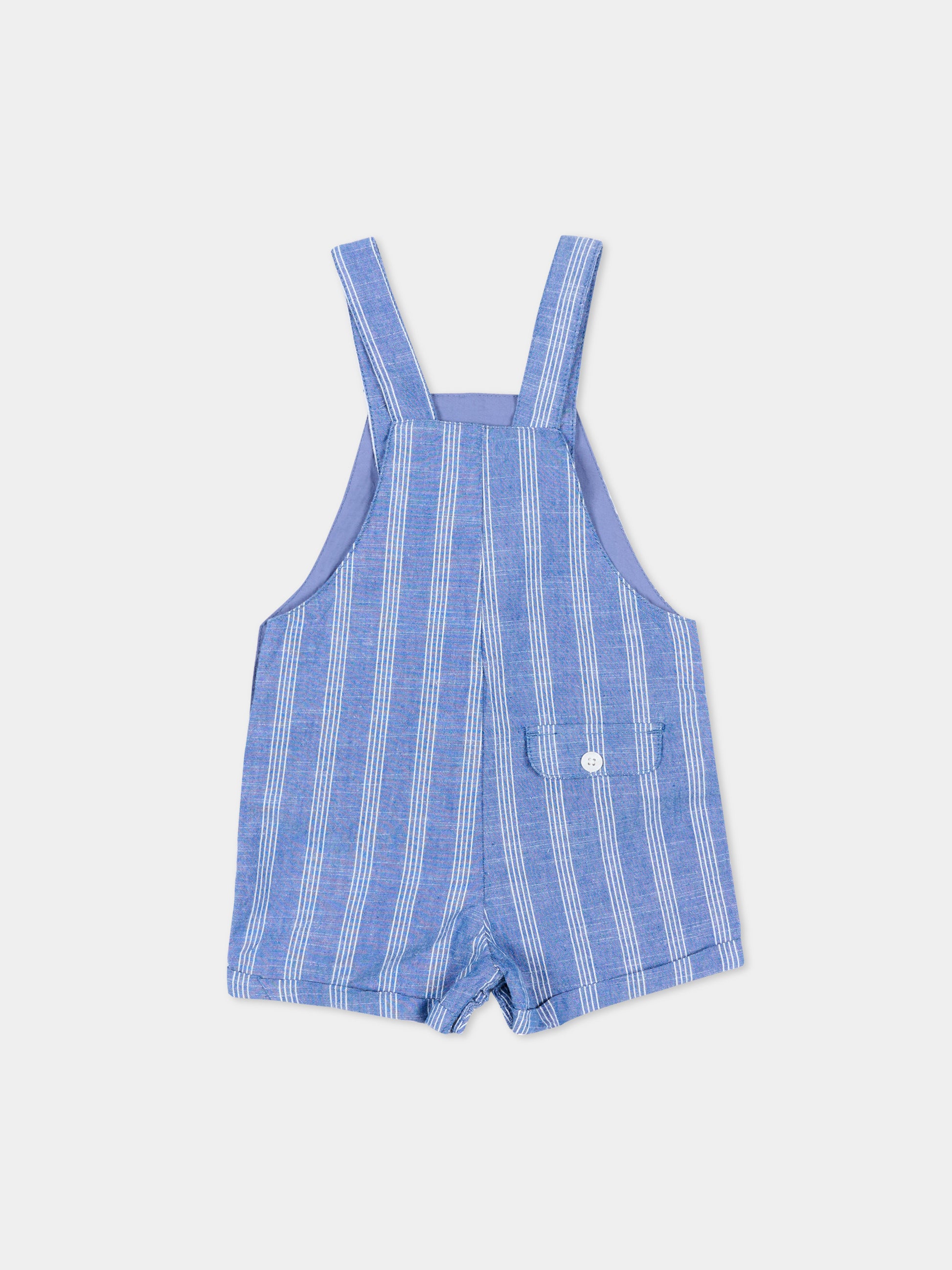 Salopette azzurra a righe per neonato,Mayoral,1658 068