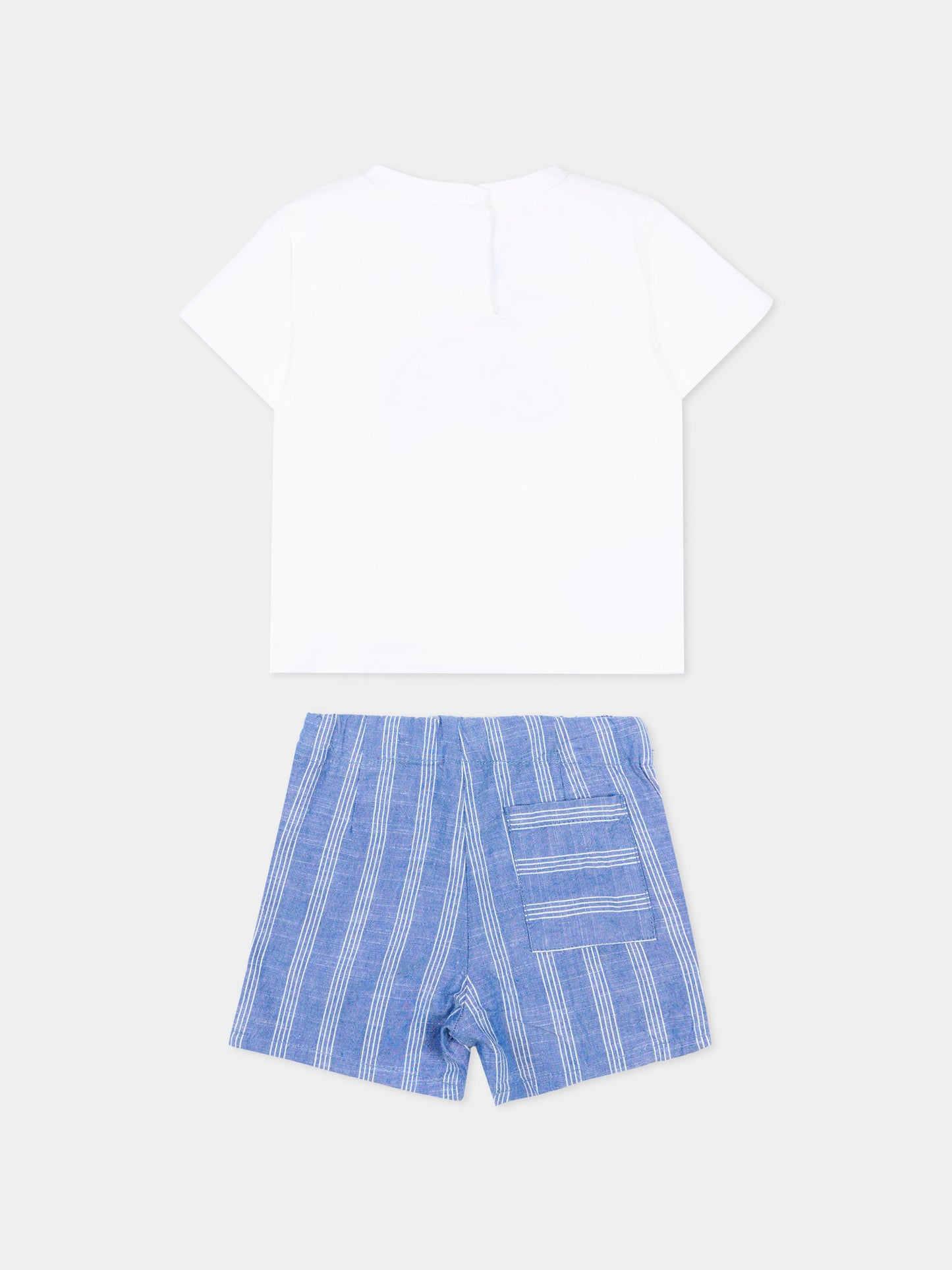 Completo casual azzurro per neonato con auto,Mayoral,1227 096