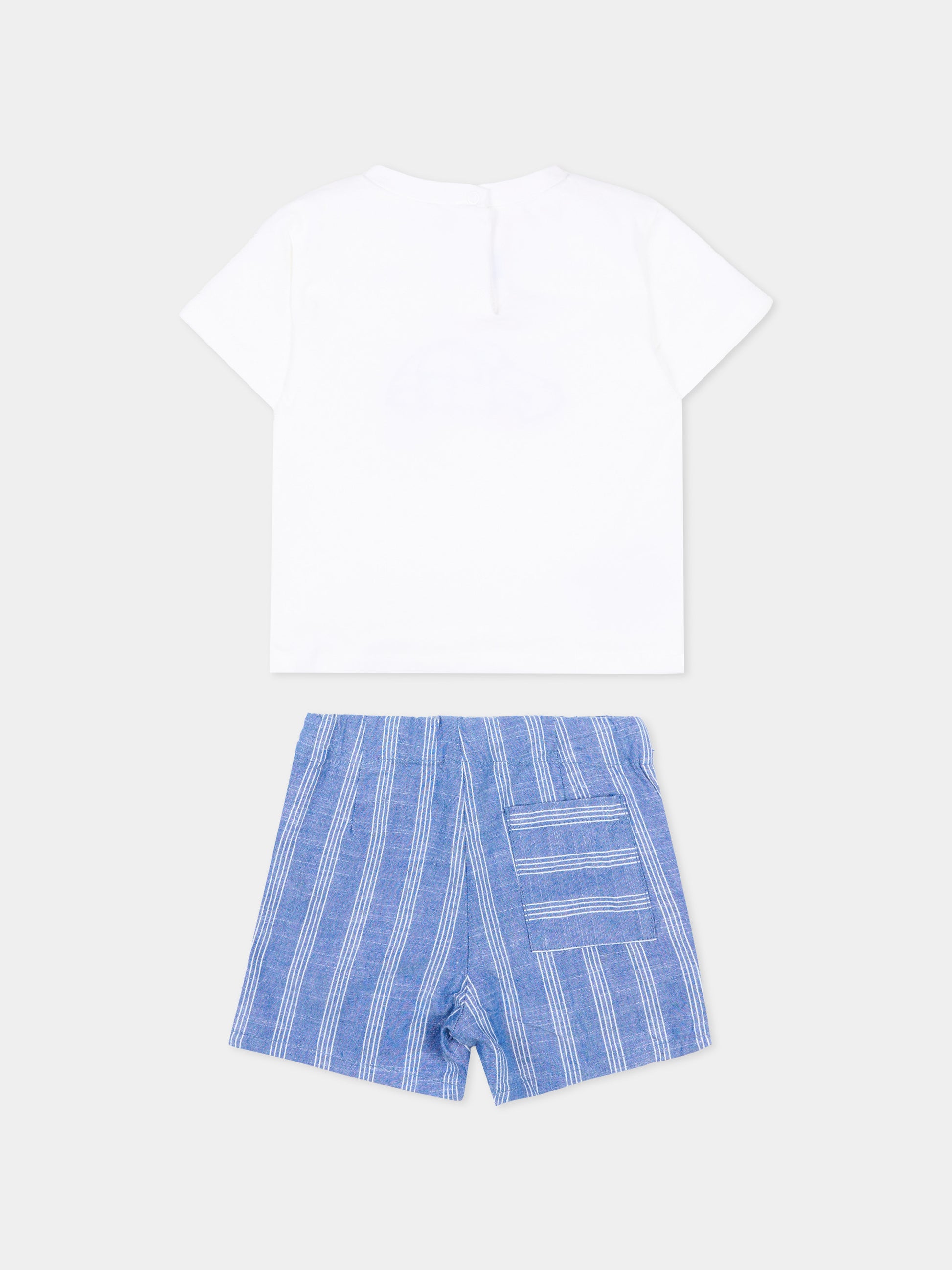 Completo casual azzurro per neonato con auto,Mayoral,1227 096