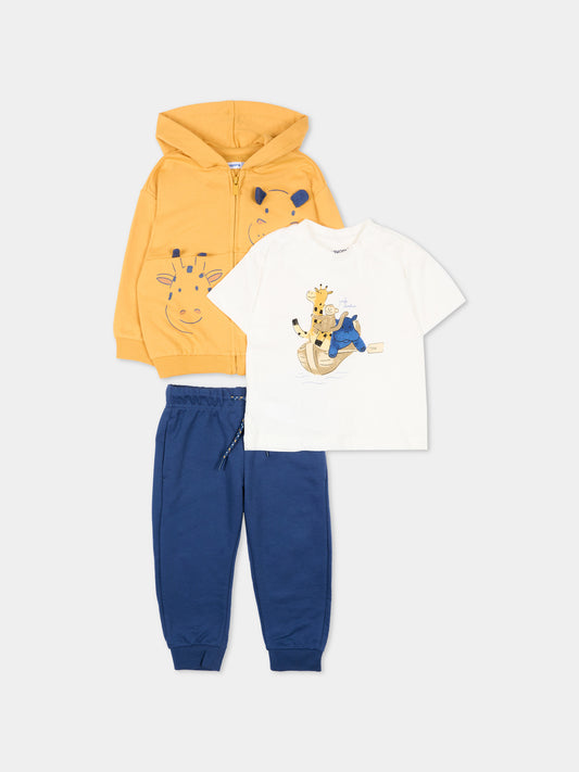 Completo sportivo multicolor per neonato con animaletti,Mayoral,1833 069