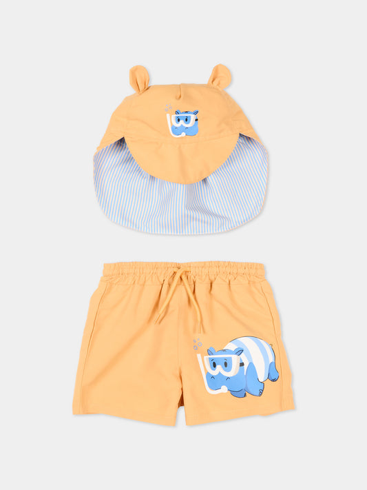 Boxer mare giallo per neonato con cappello,Mayoral,1662 019