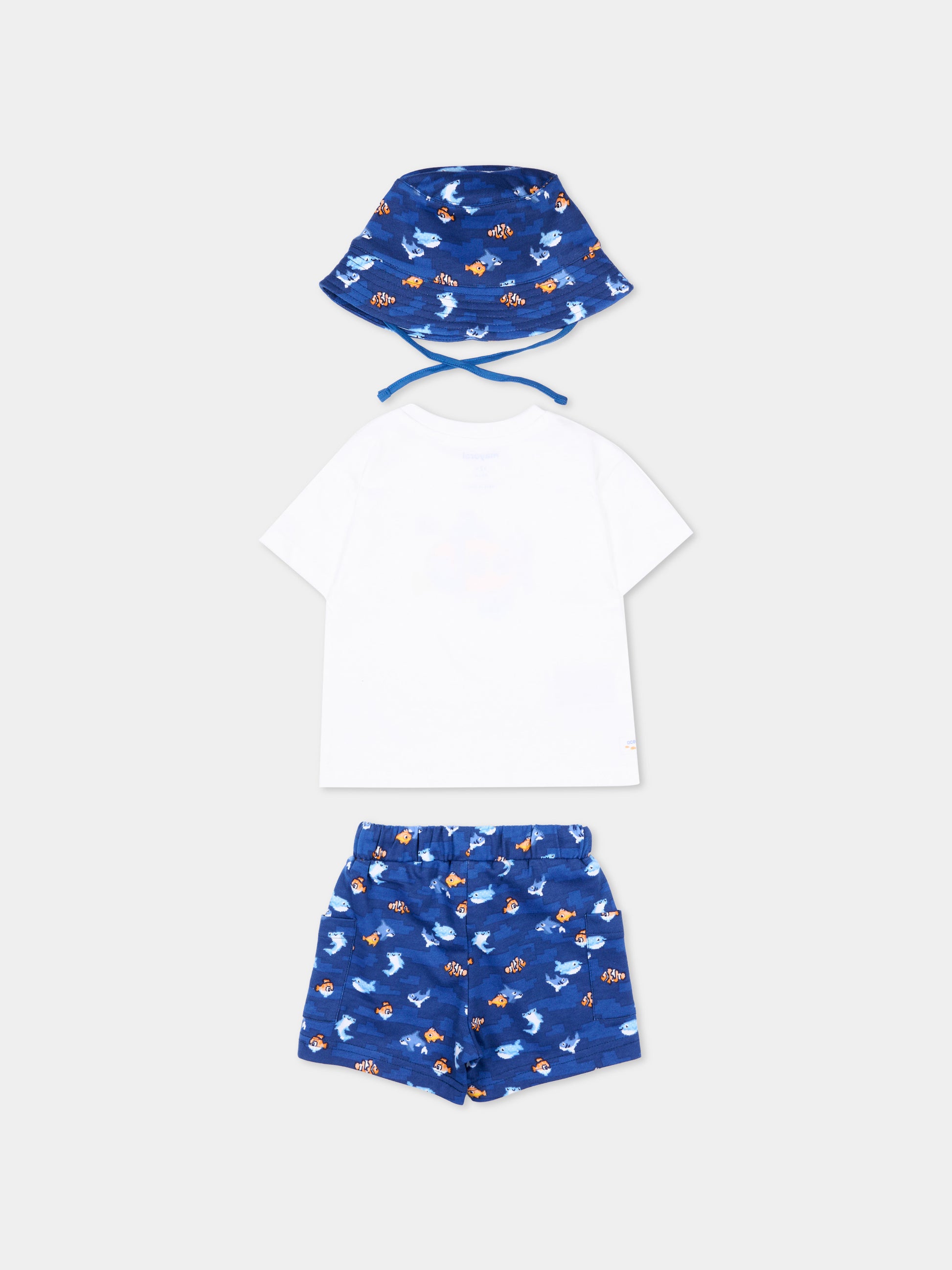 Completo sportivo blu per neonato con pesci,Mayoral,1667 082