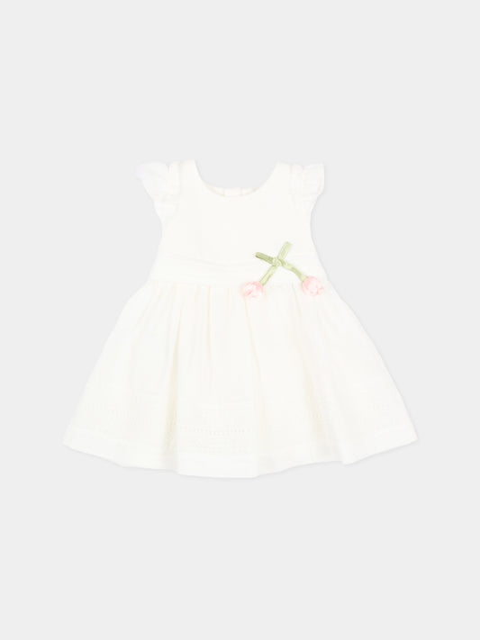 Abito elegante avorio per neonata con rose,Mayoral,1907 042