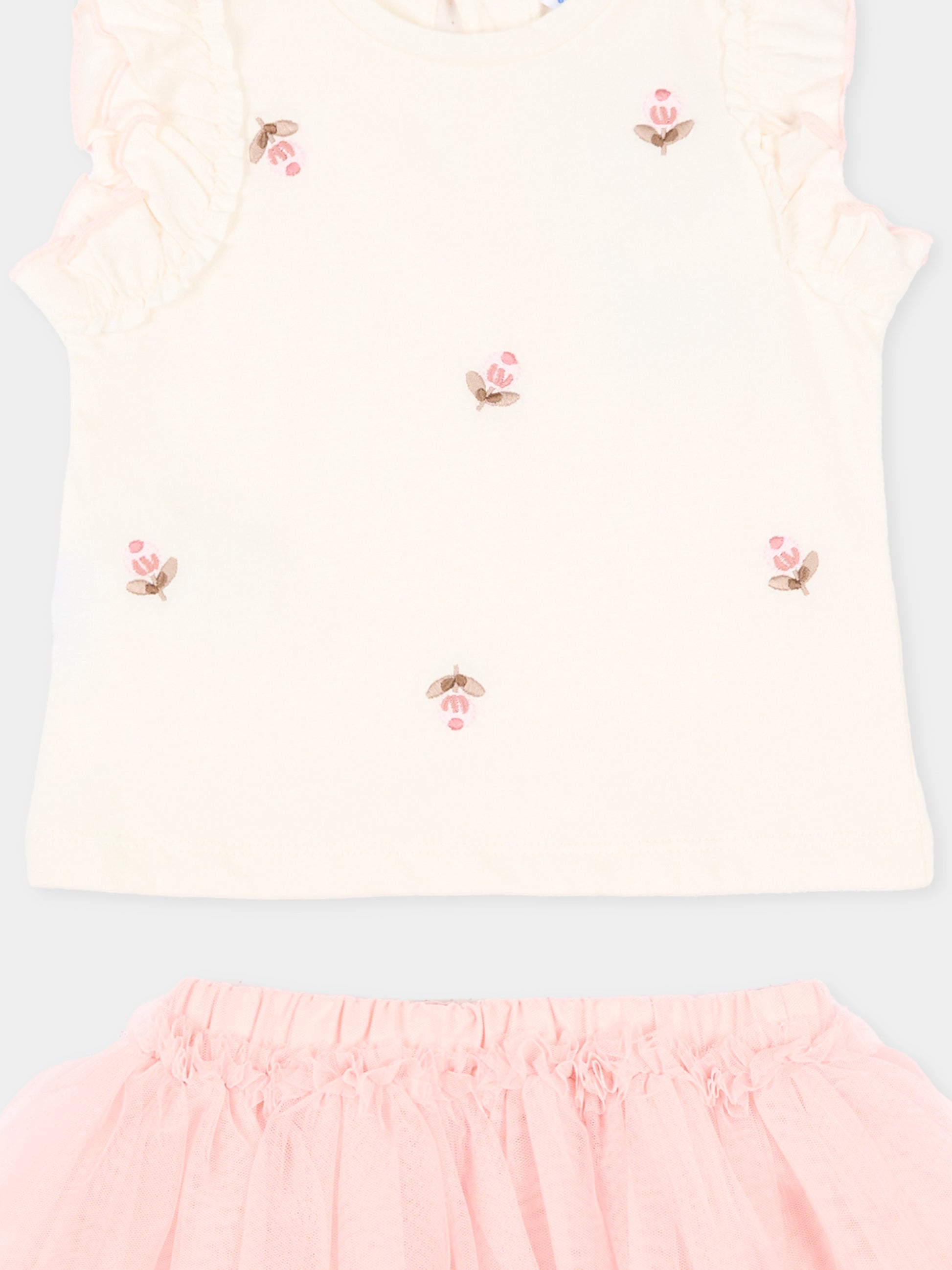 Completo rosa per neonata con fiori ricamati,Mayoral,1933 046