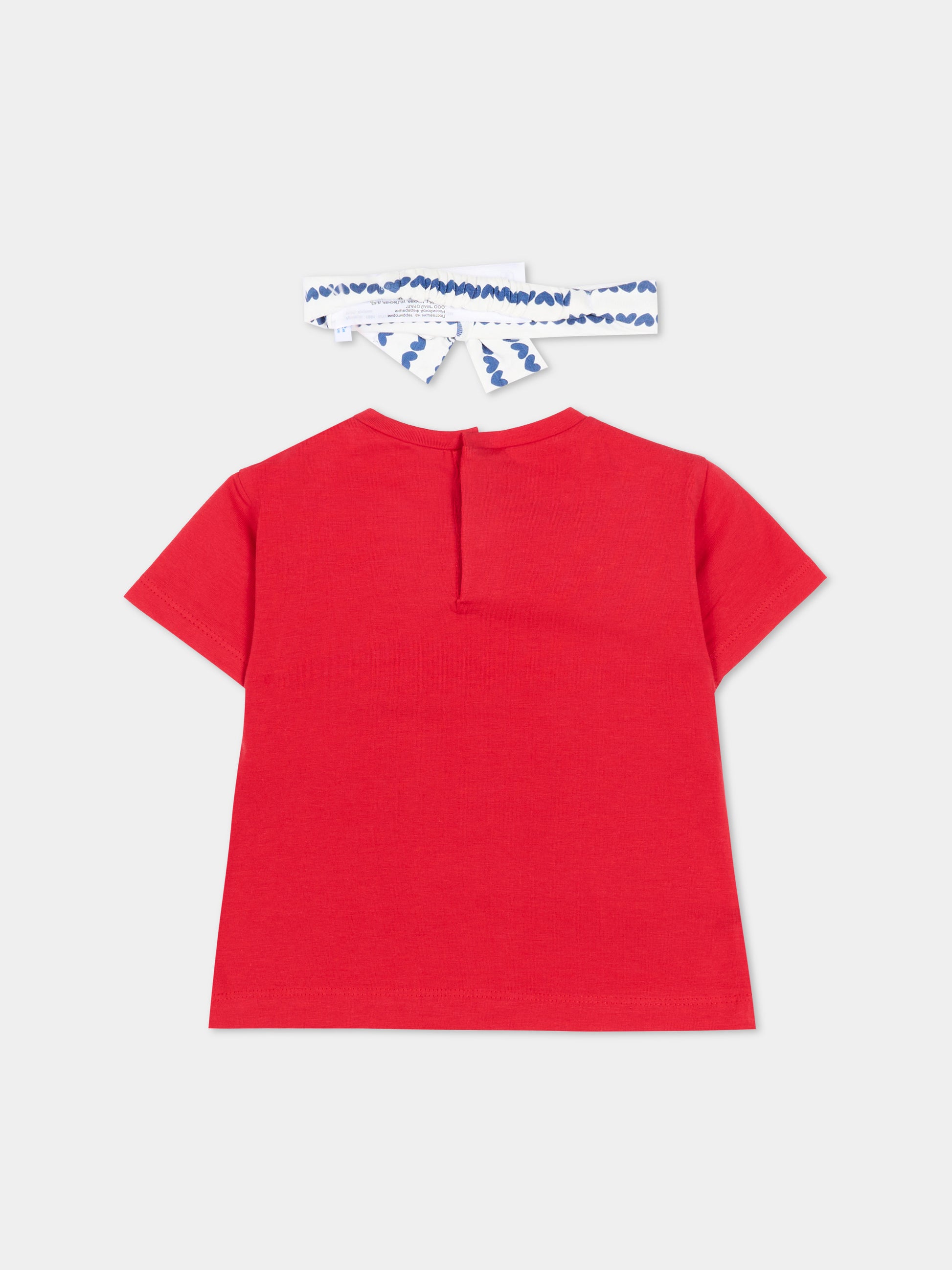 T-Shirt rossa per neonata con stampa,Mayoral,1081 010