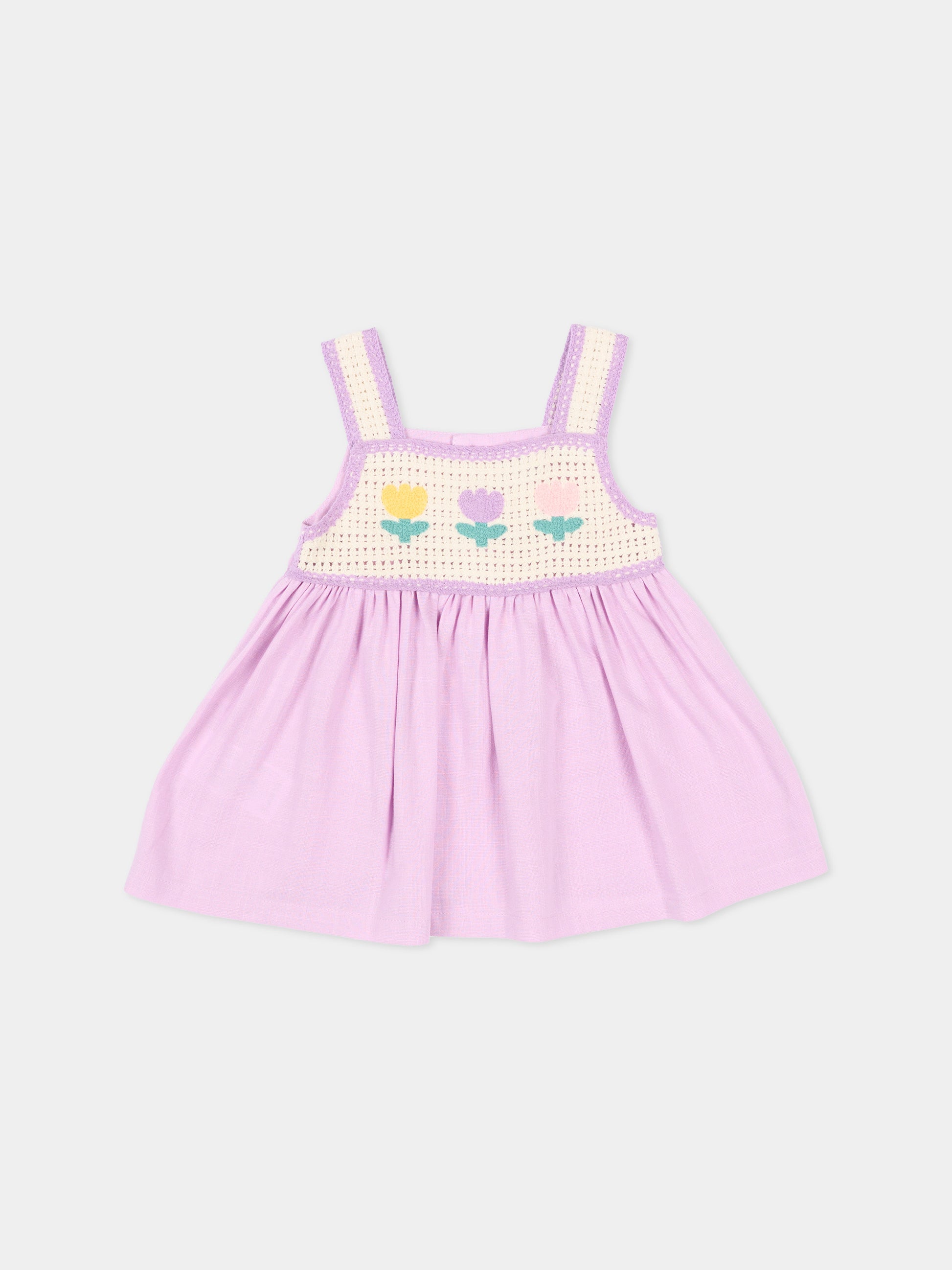 Vestito lilla per neonata con tulipani,Mayoral,1931 080