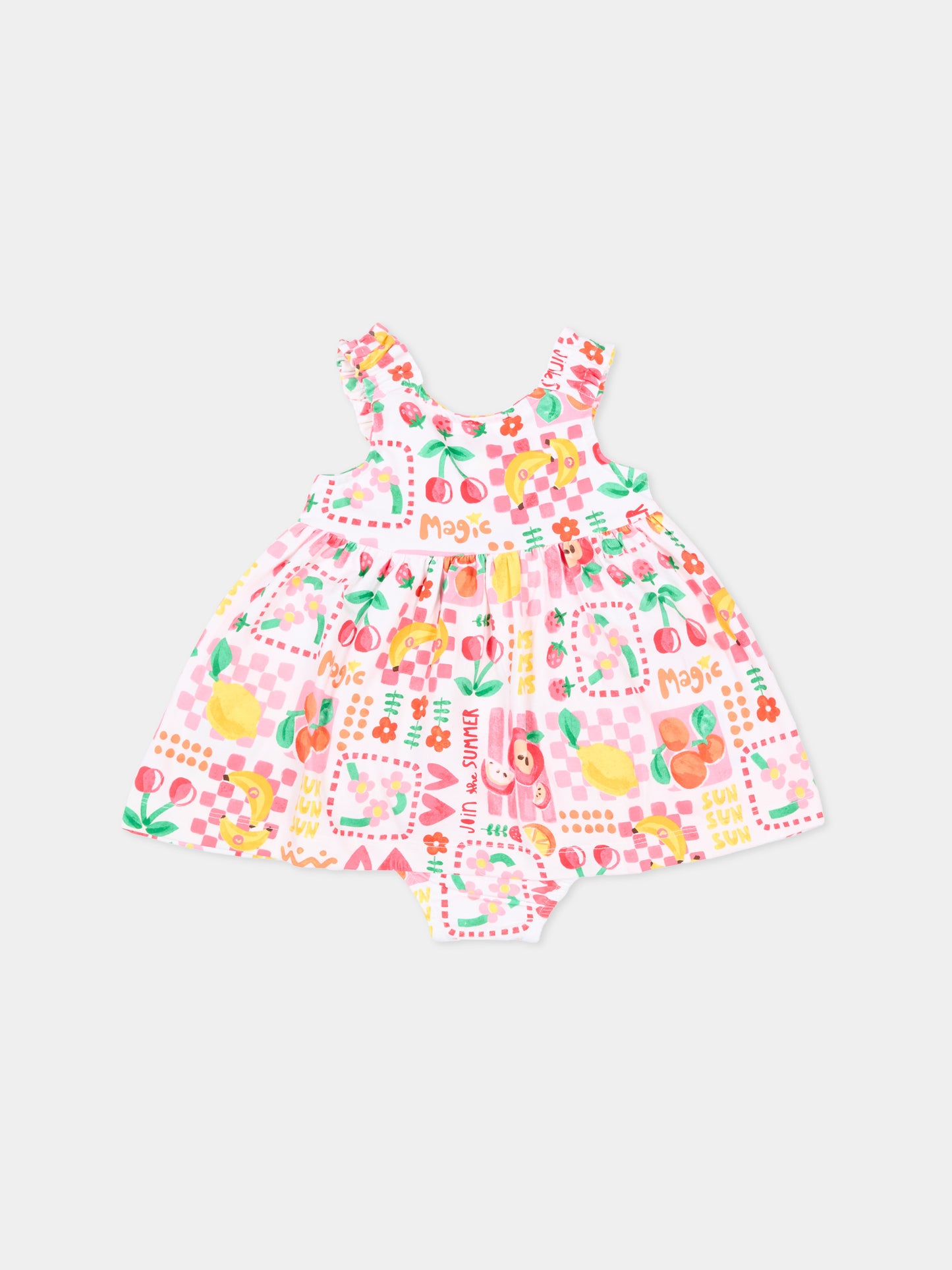 Vestito bianco per neonata con frutta,Mayoral,1927 059