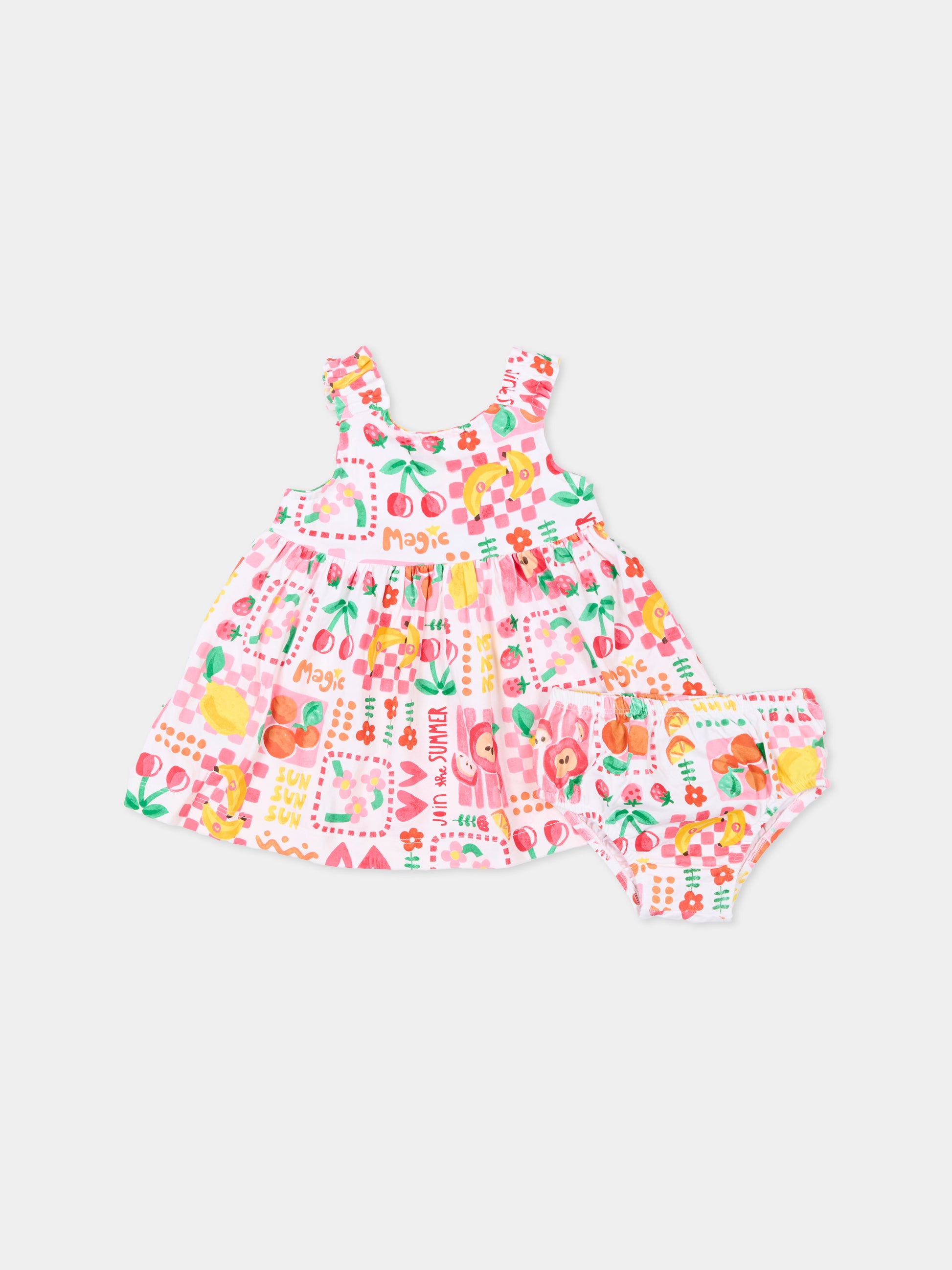 Vestito bianco per neonata con frutta,Mayoral,1927 059