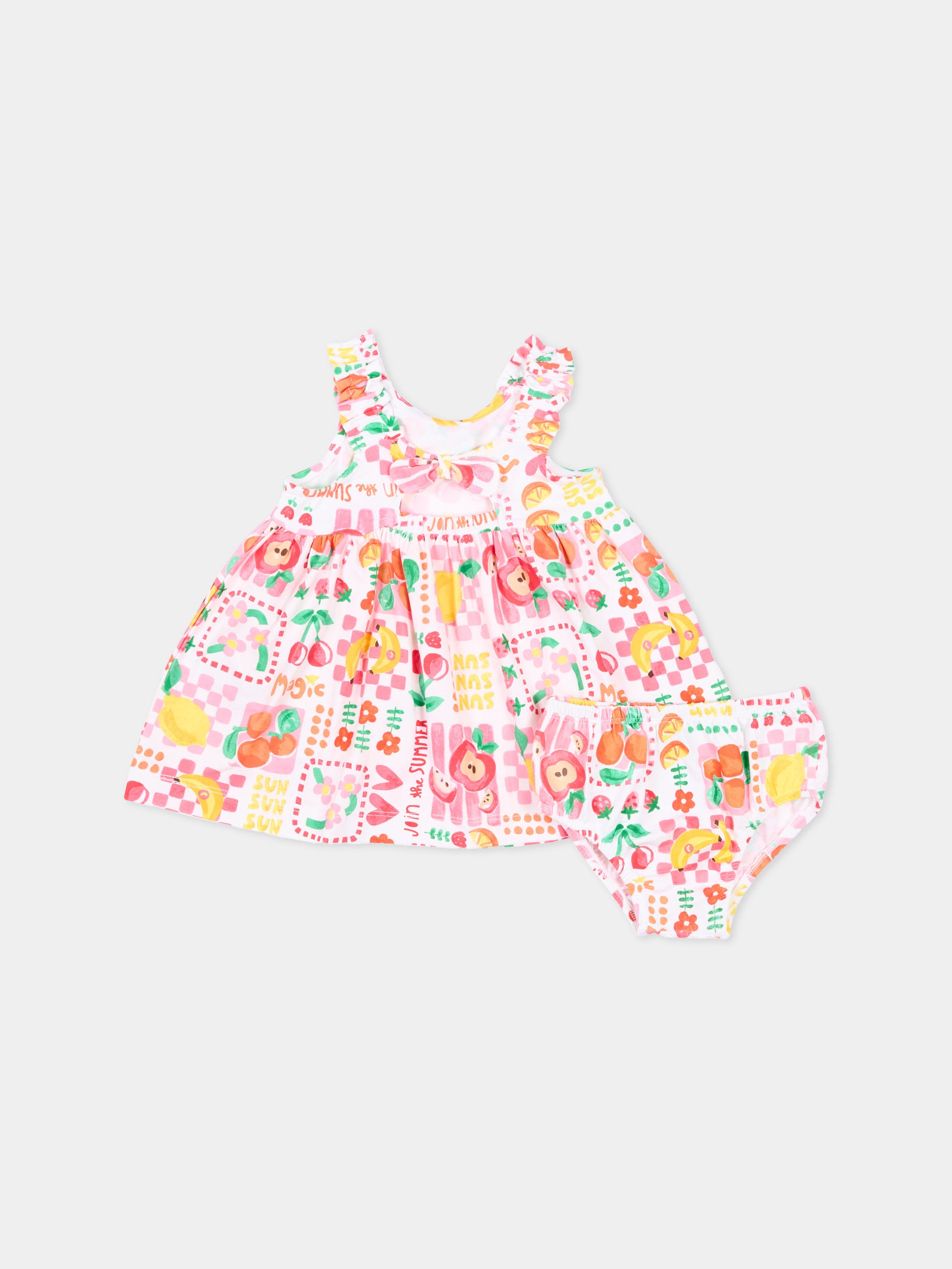 Vestito bianco per neonata con frutta,Mayoral,1927 059