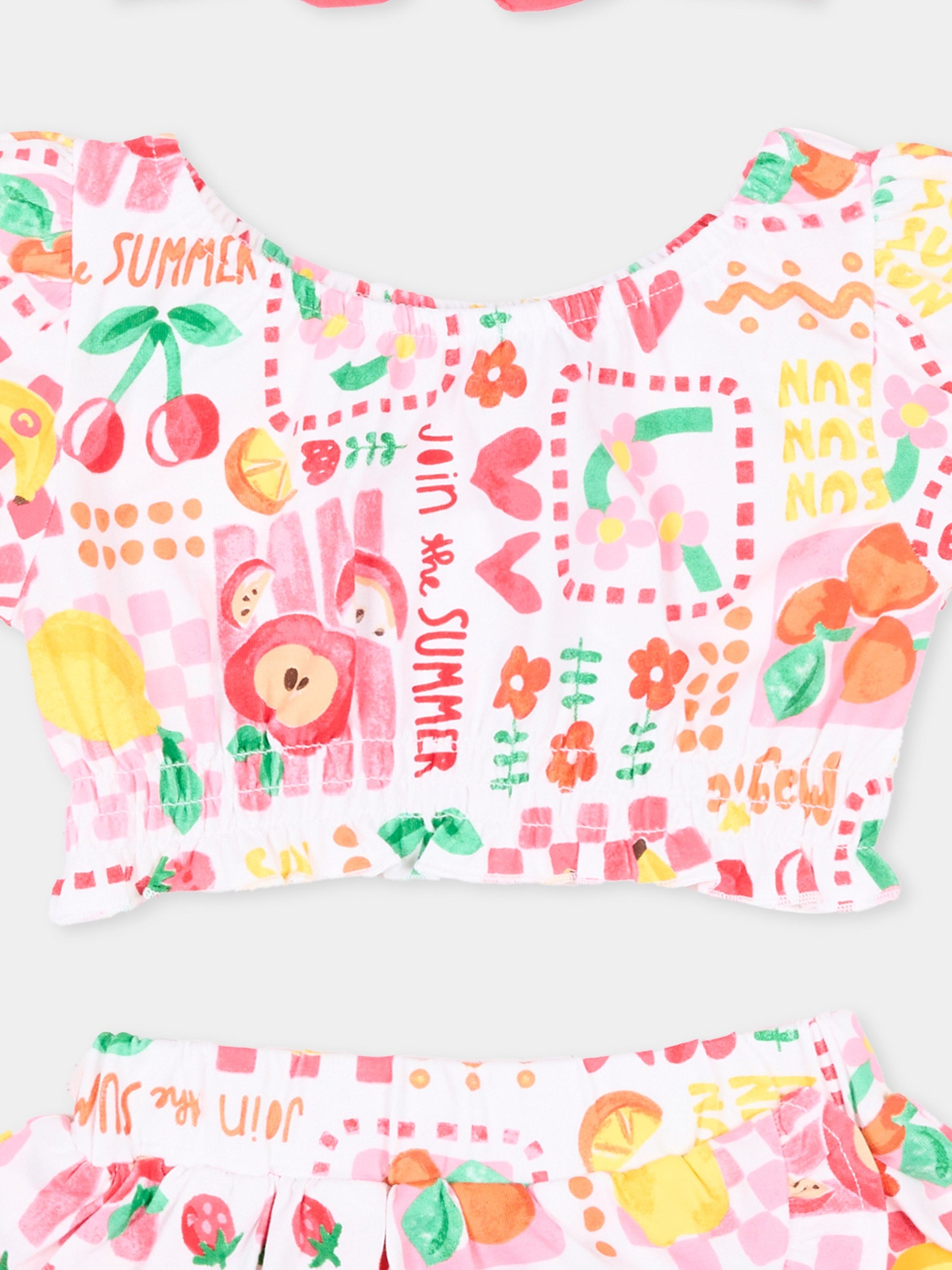 Completo sportivo bianco per neonata con frutta,Mayoral,1934 084