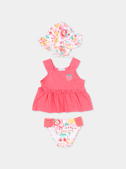 Copricostume rosa per neonata set mare,Mayoral,1654 014
