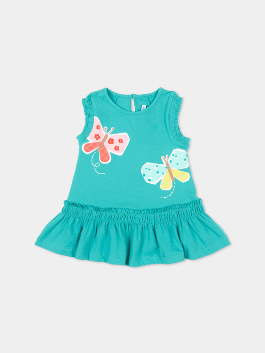 Vestito verde per neonata con farfalle,Mayoral,1929 064