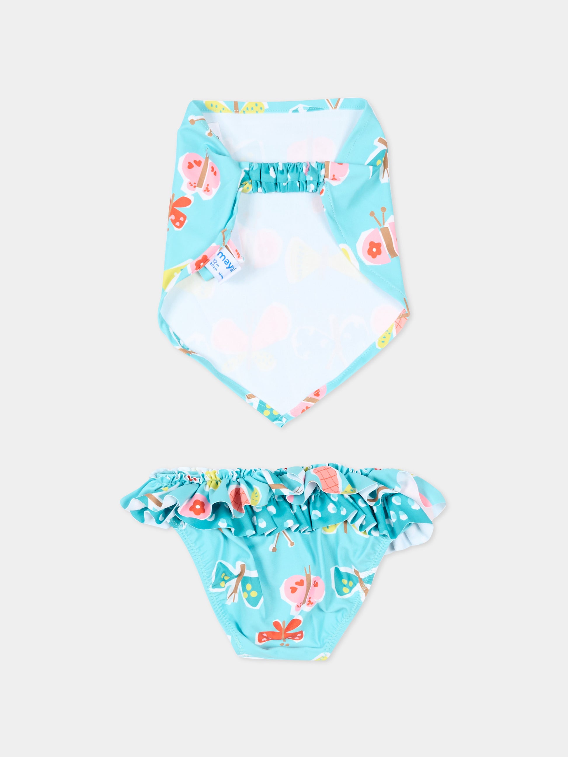 Slip e bikini azzurro per neonata con farfalle,Mayoral,1657 078