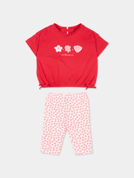 Completo sportivo rosso per neonata con stelle,Mayoral,1753 016