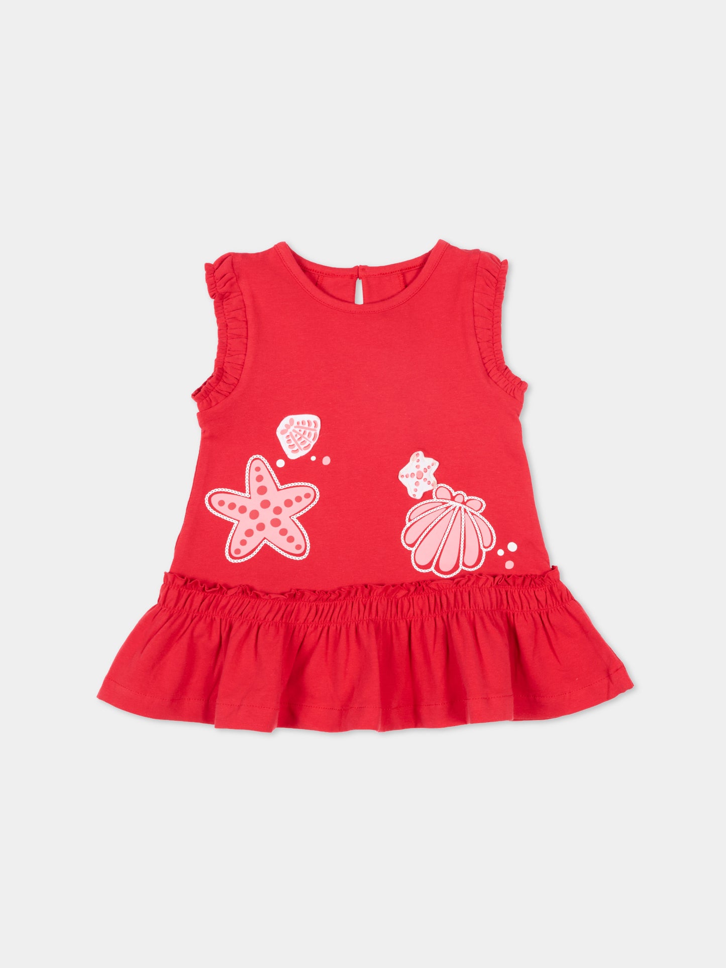 Vestito rosso per neonata con conchiglie,Mayoral,1929 063
