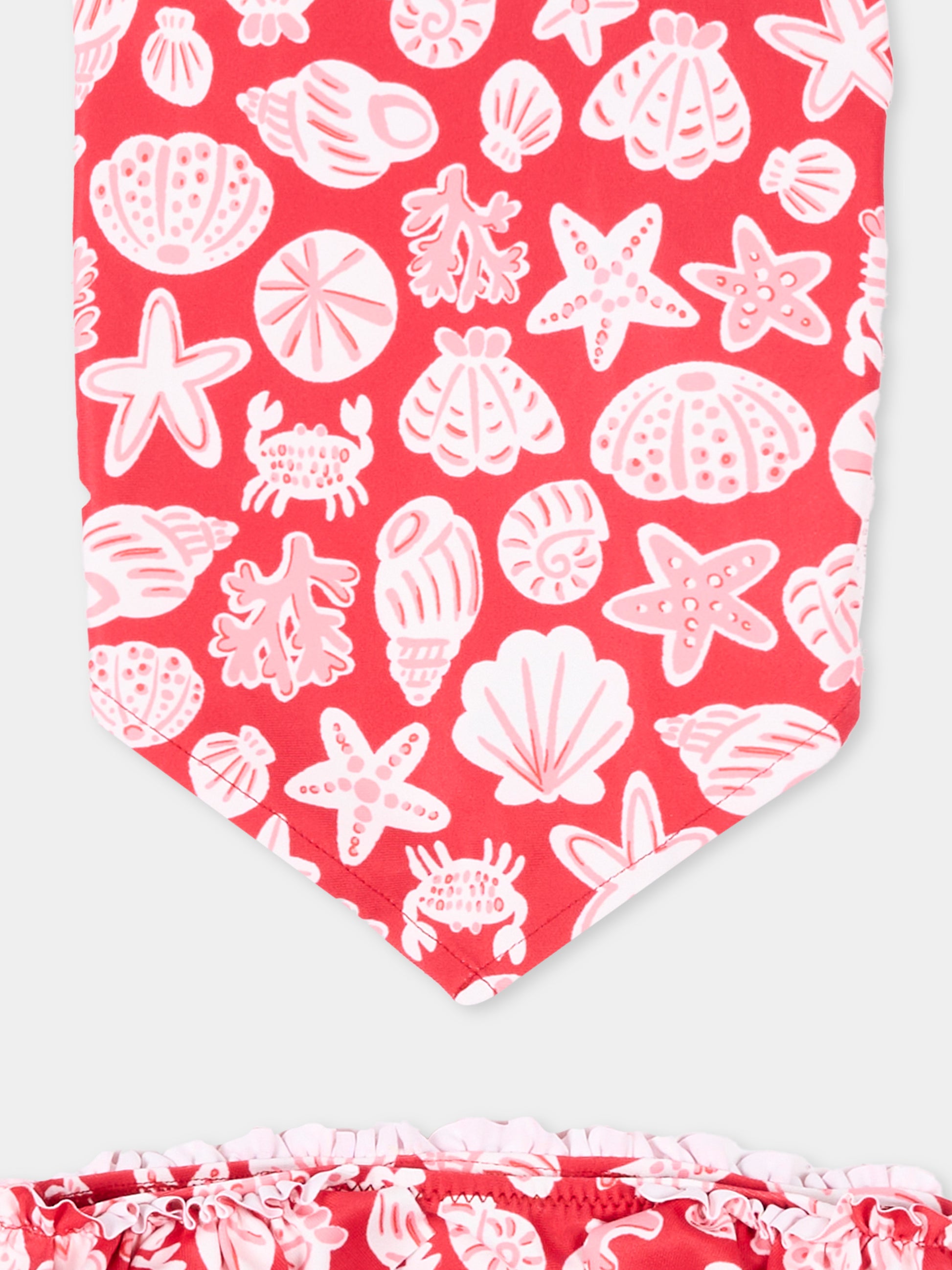 Slip bikini rosso per neonata con bandana,Mayoral,1657 079