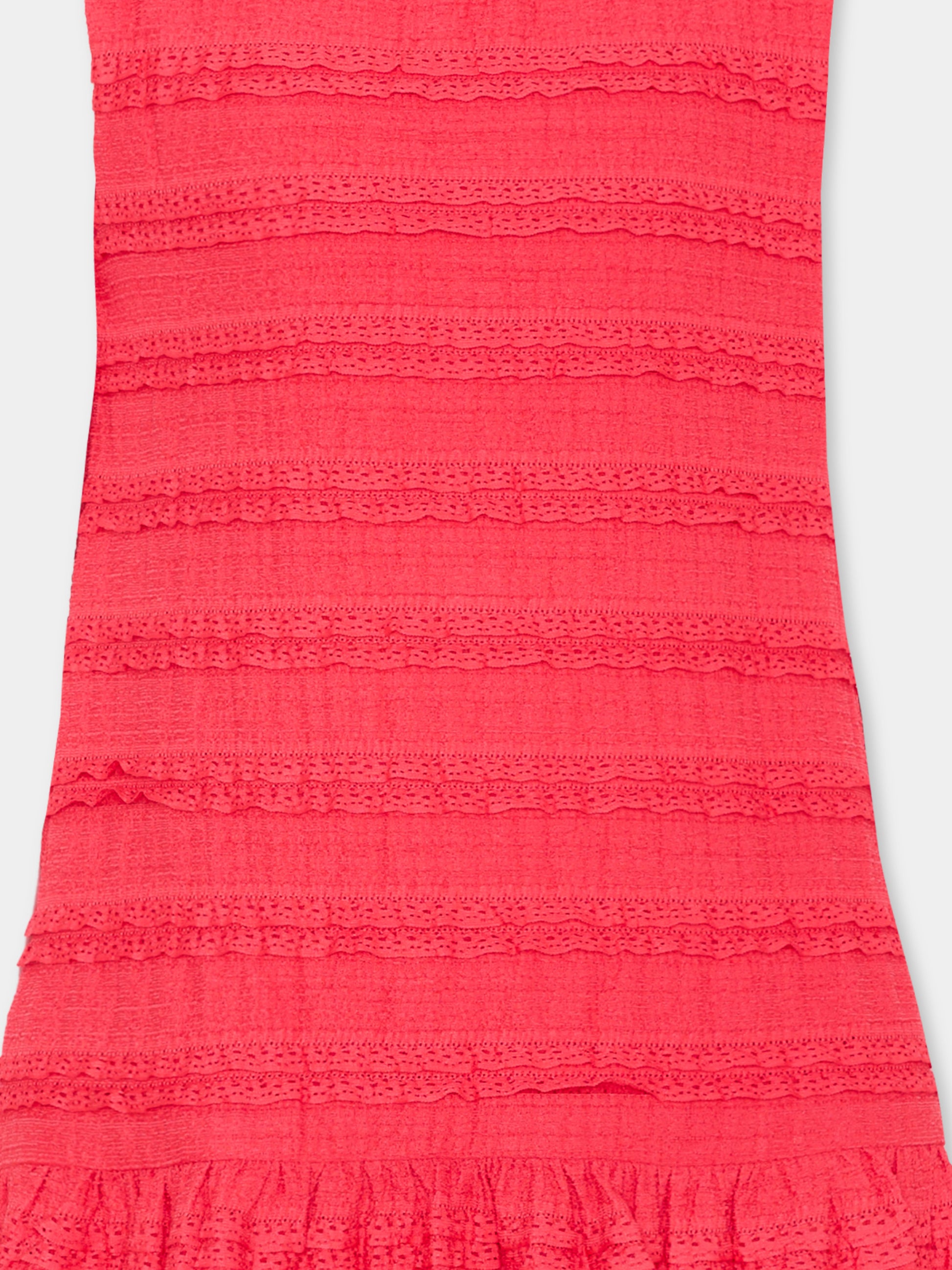 Vestito rosso per bambina con rouches,Mayoral,3945 026