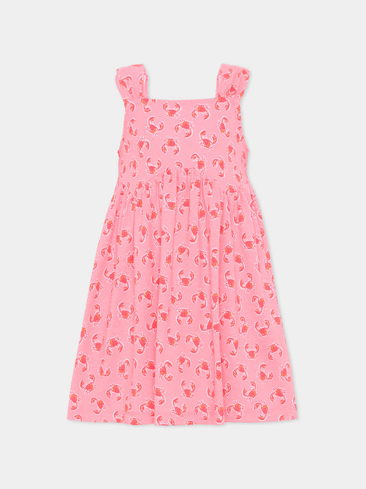 Copricostume rosa per bambina con granchi,Mayoral,3944 021
