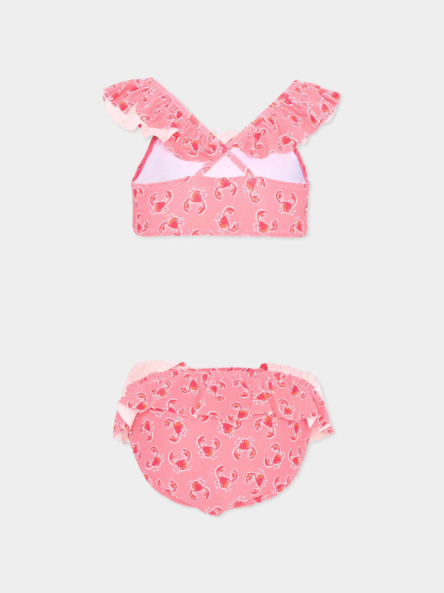 Slip e bikini rosa per bambina con granchi,Mayoral,3734 043