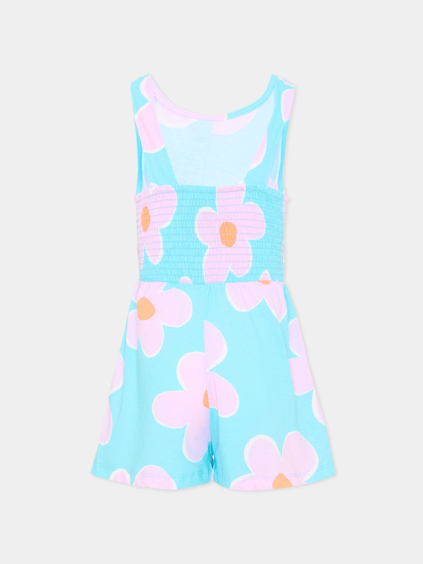 Copricostume azzurro per bambina a fiori,Mayoral,3889 059