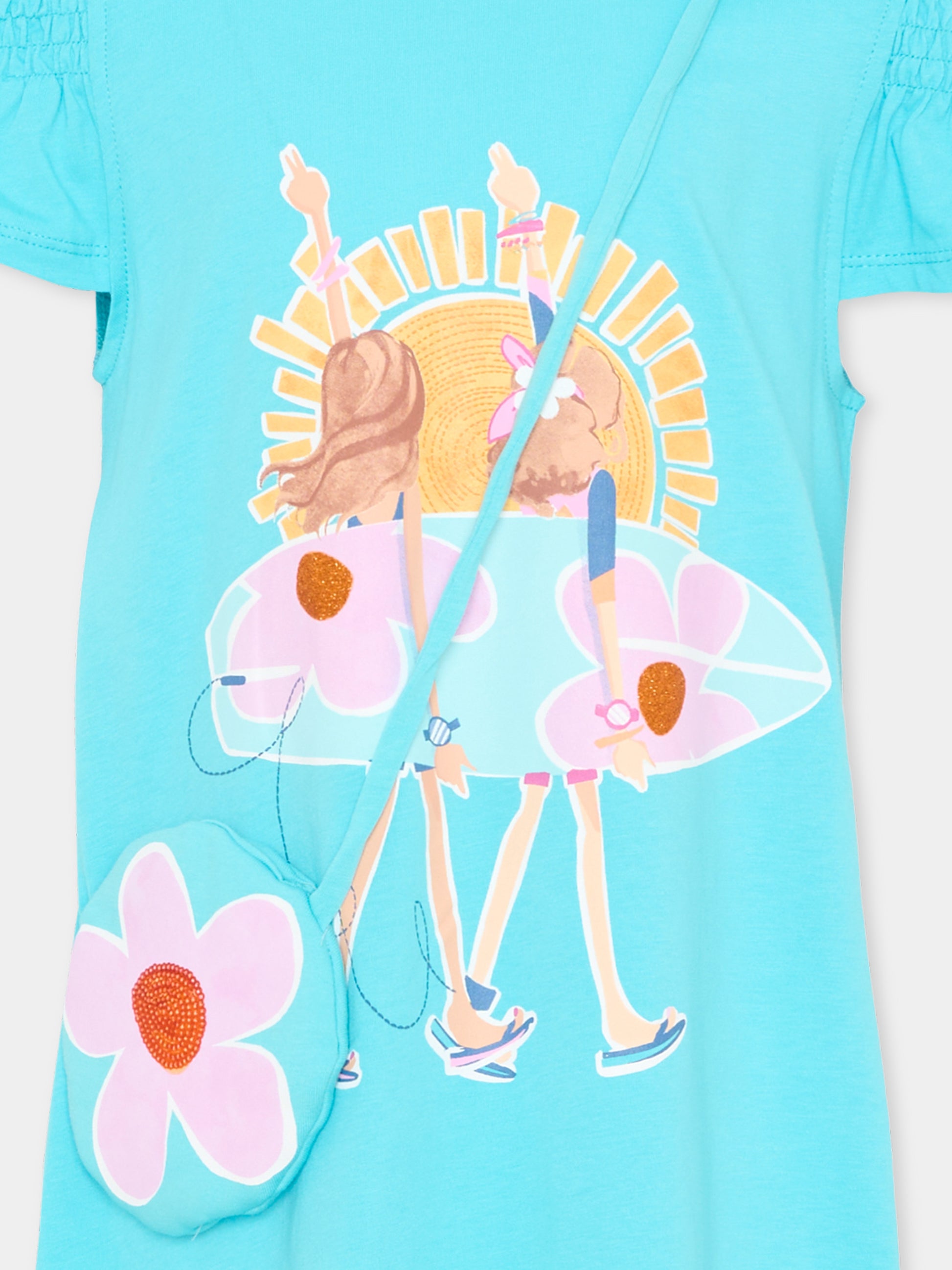 Copricostume azzurro per bambina con borsetta,Mayoral,3941 011