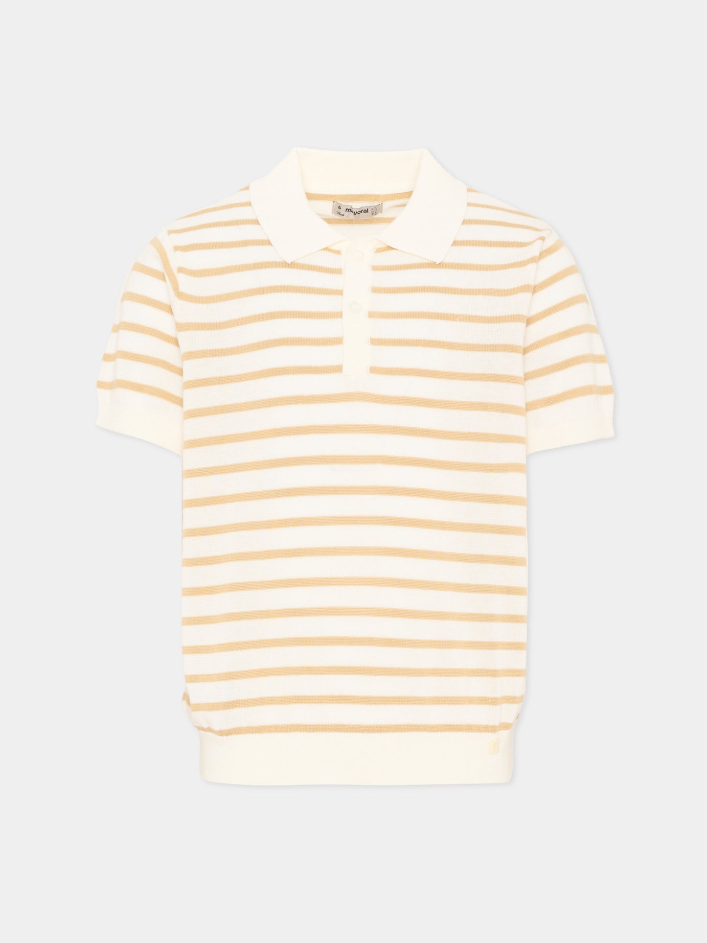 Polo avorio a righe per bambino,Mayoral,3106 090