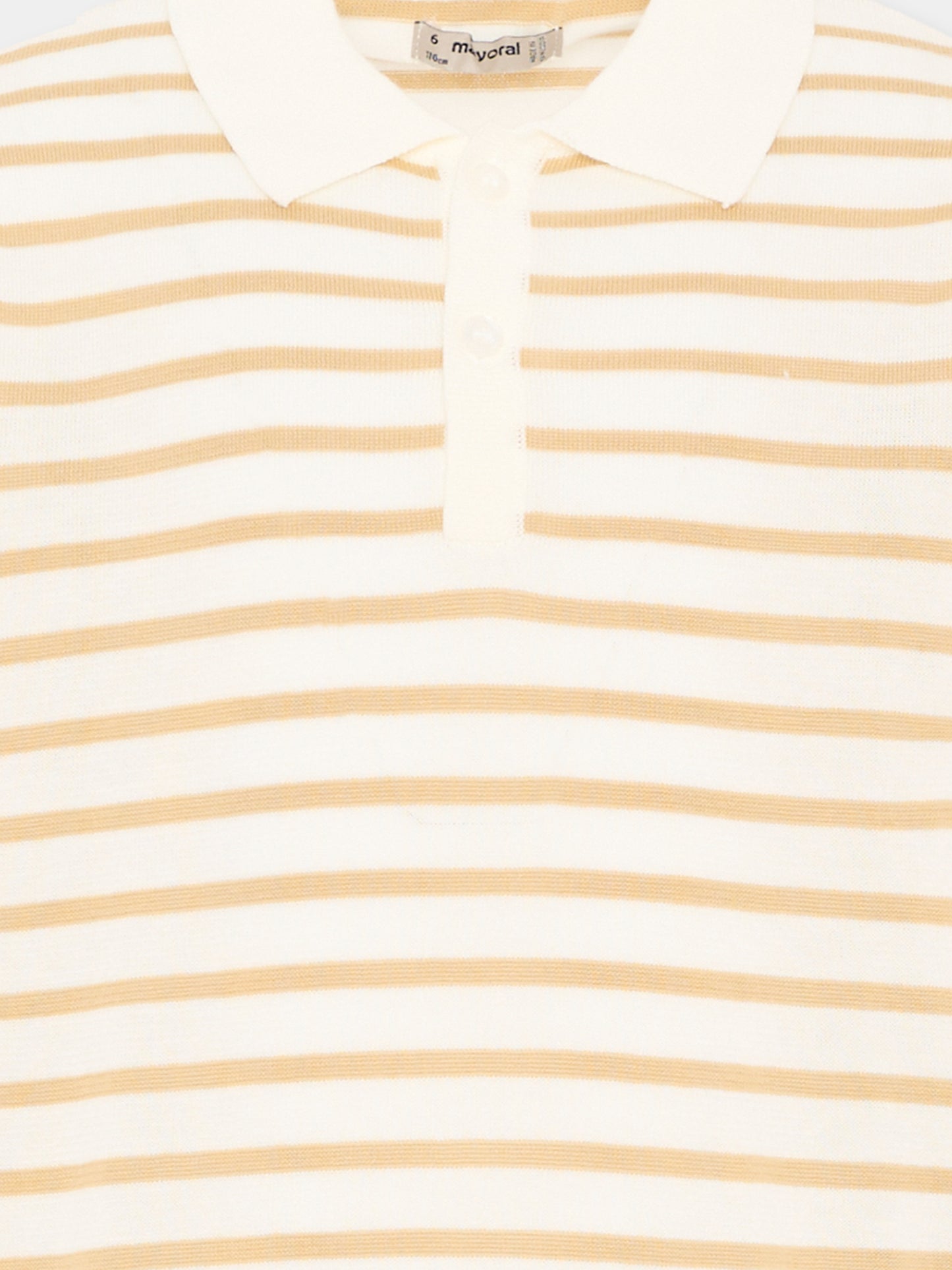 Polo avorio a righe per bambino,Mayoral,3106 090