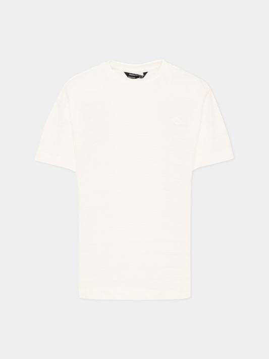 T-Shirt avorio per bambino a righe,Mayoral,6029 010