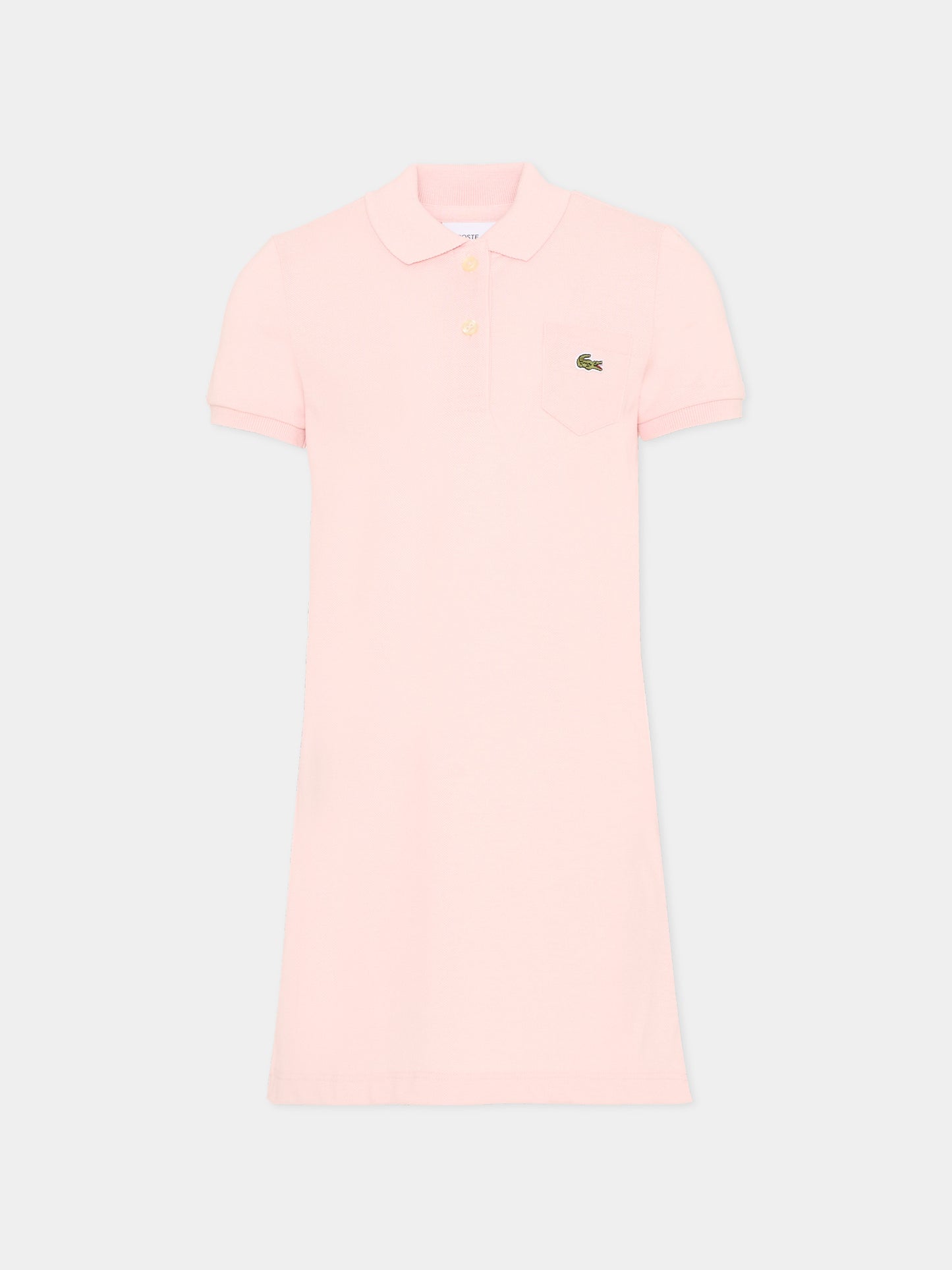 Vestito rosa per bambina con logo,Lacoste,7066 AL5