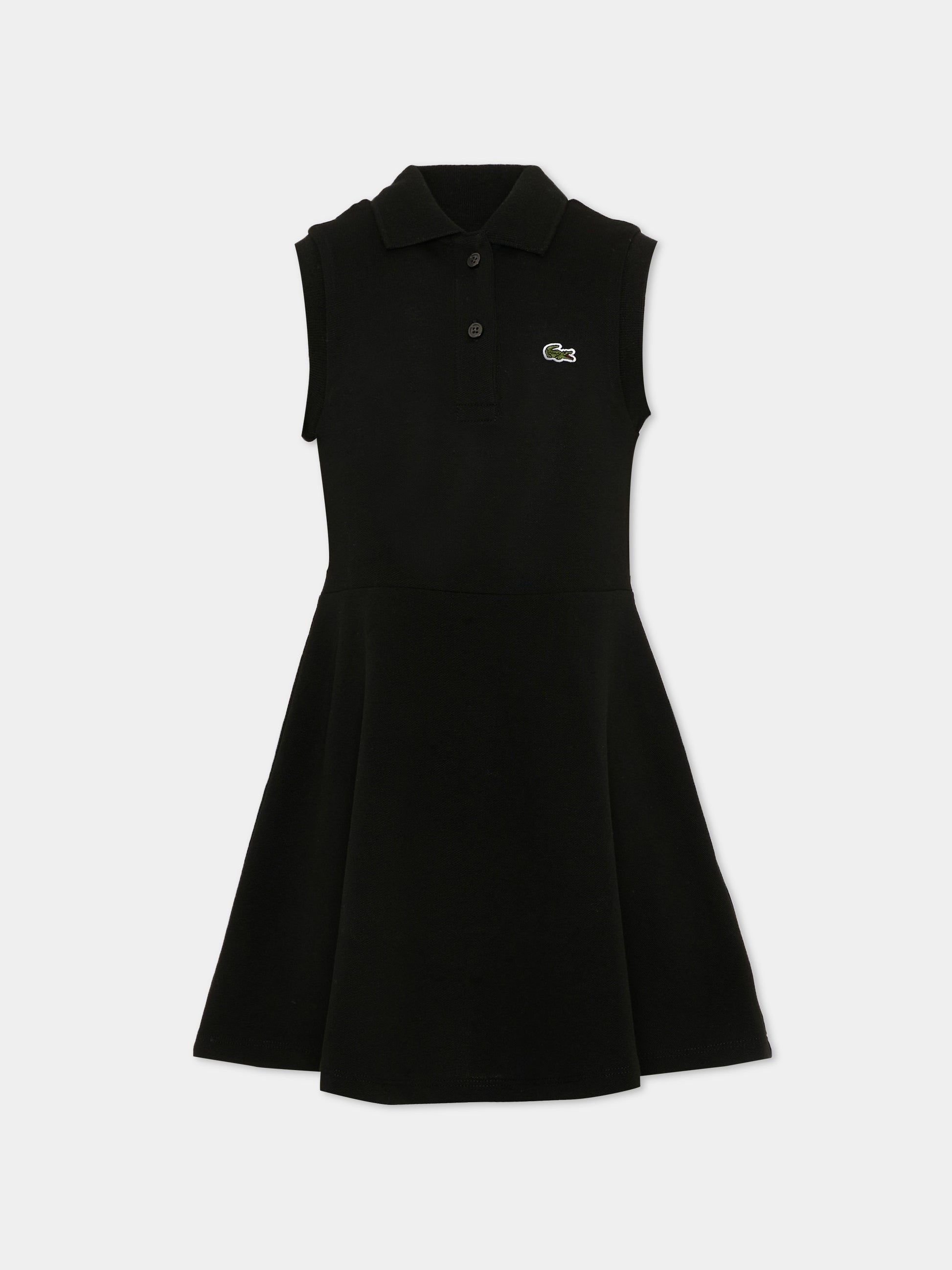Vestito nero per bambina con logo,Lacoste,7496 K96