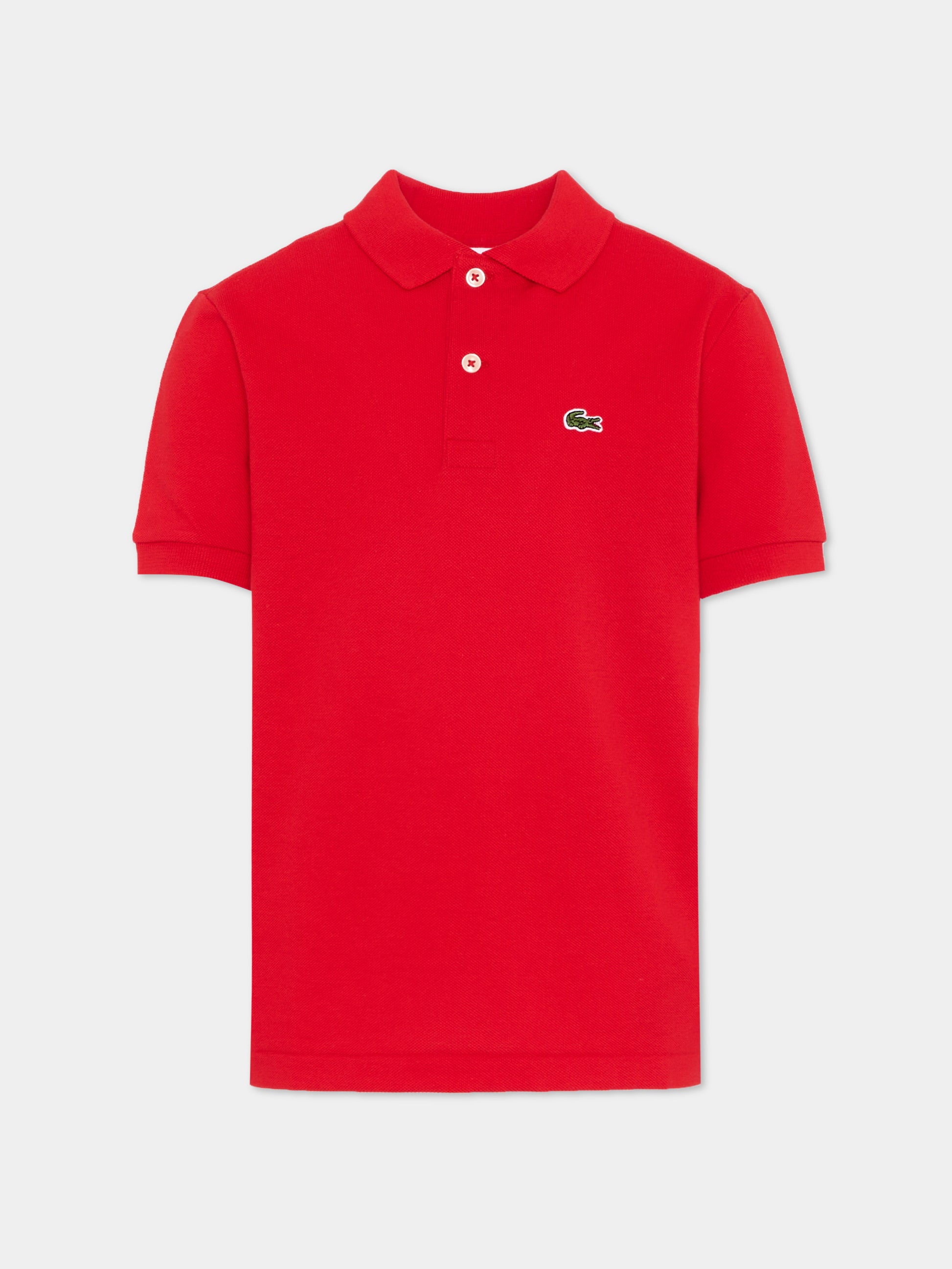 Polo rossa per bambino con logo,Lacoste,7354 RCJ