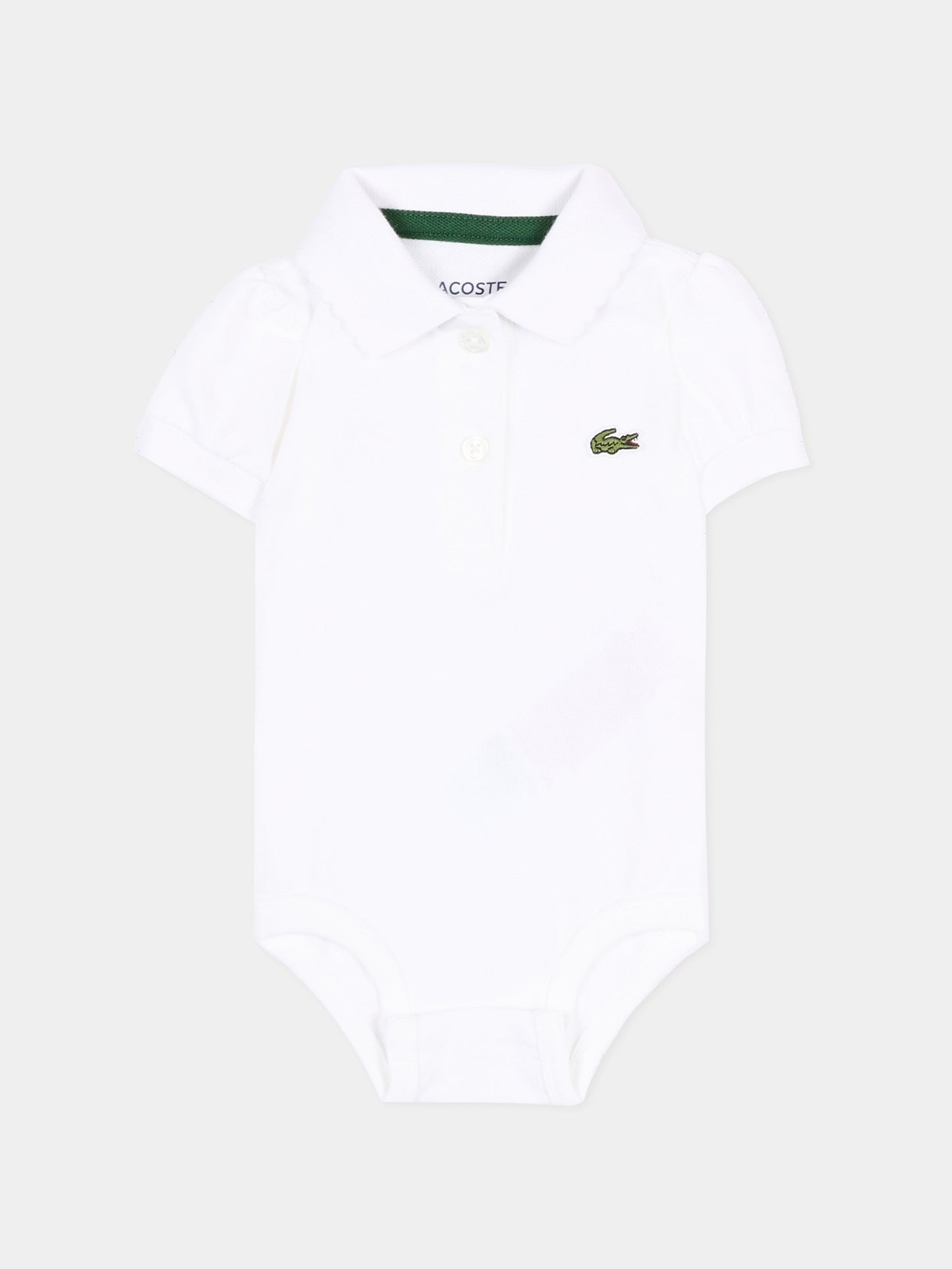 Body bianco per neonata con logo,Lacoste,7120 W8L
