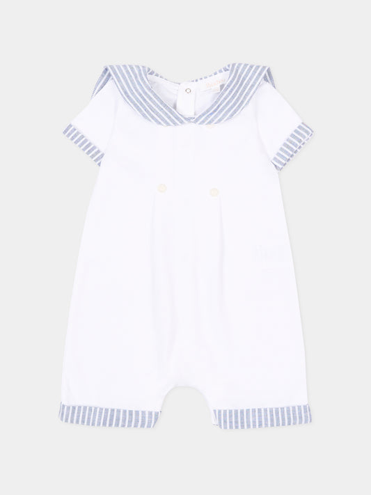 Tutina bianca per neonato a righe,Patachou,PAP MC4233149 000