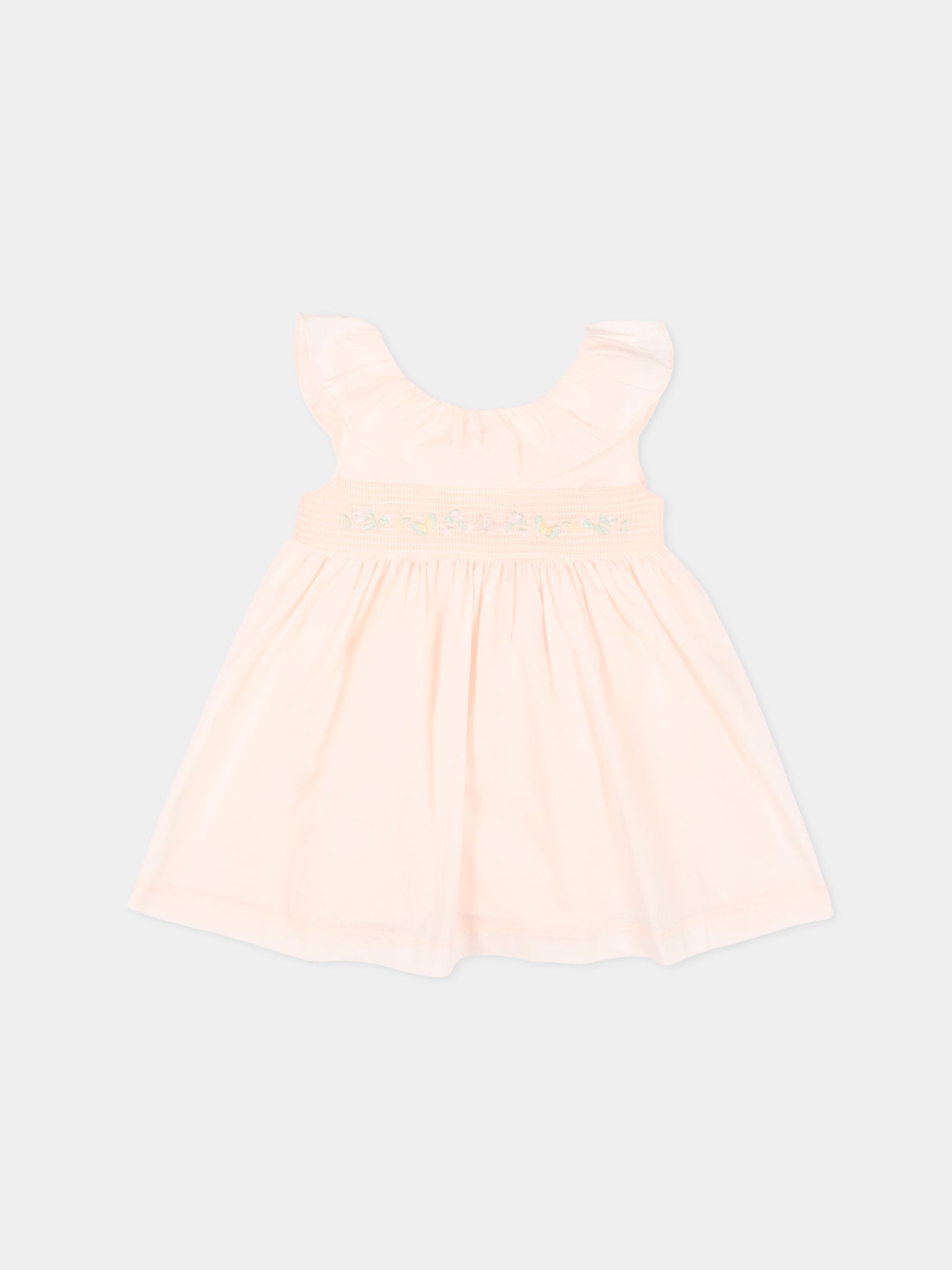 Abito rosa per bambina con fiori ricamati,Patachou,PAP VT4233221 848