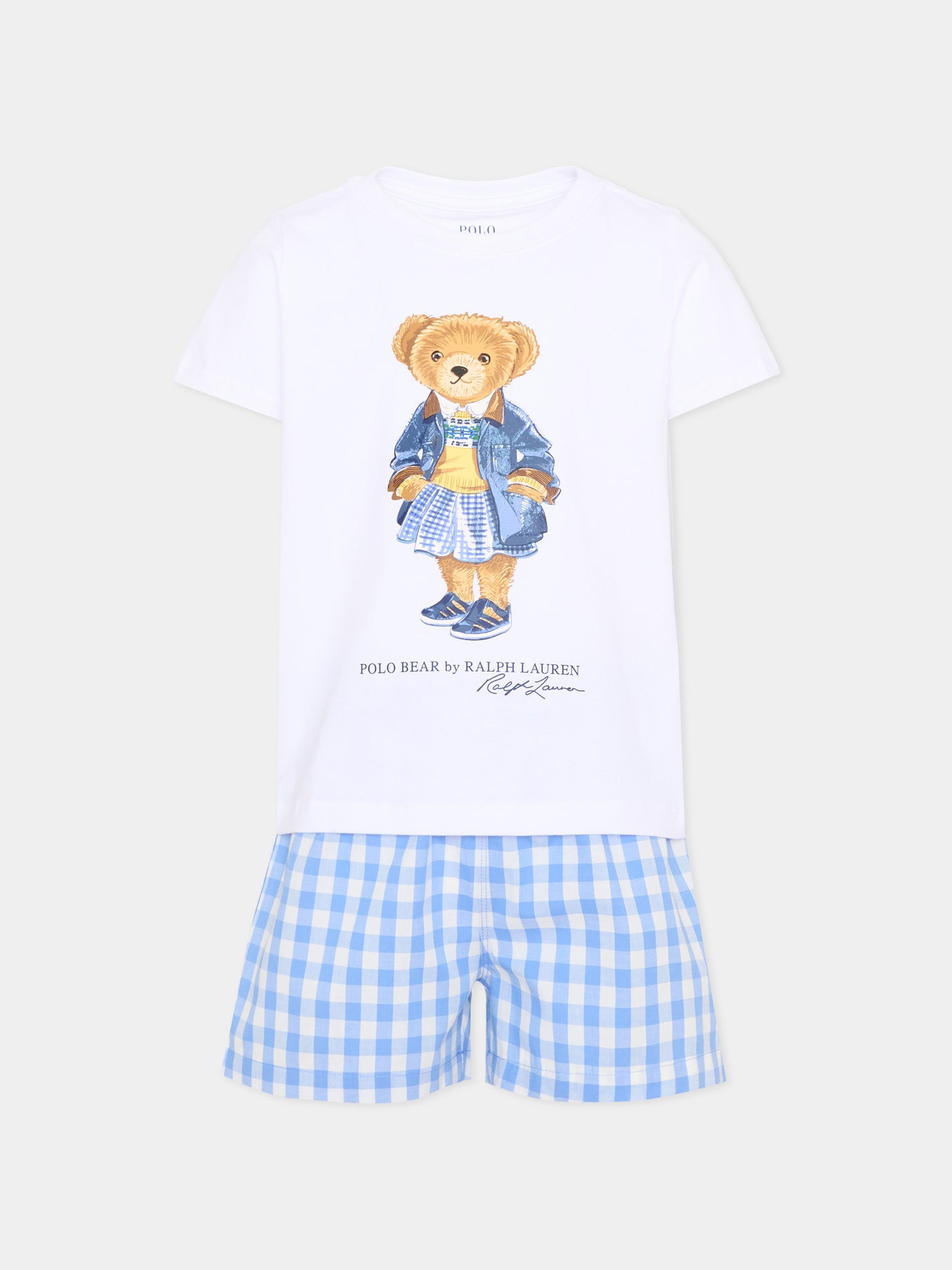Pigiama bianco Polo Bear per bambino,Ralph Lauren Kids,3P0271 BCS