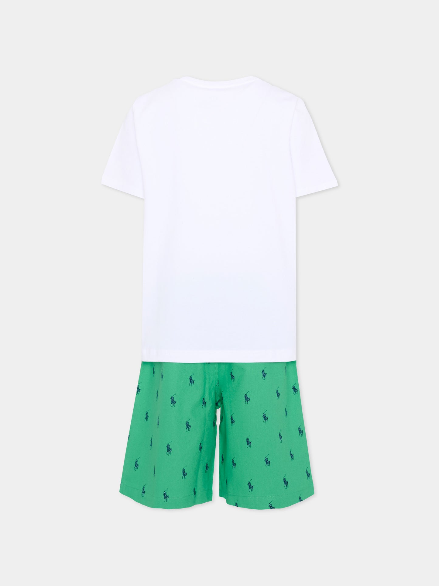 Pigiama verde per bambino con Polo Pony,Ralph Lauren Kids,9P0141 EGZ