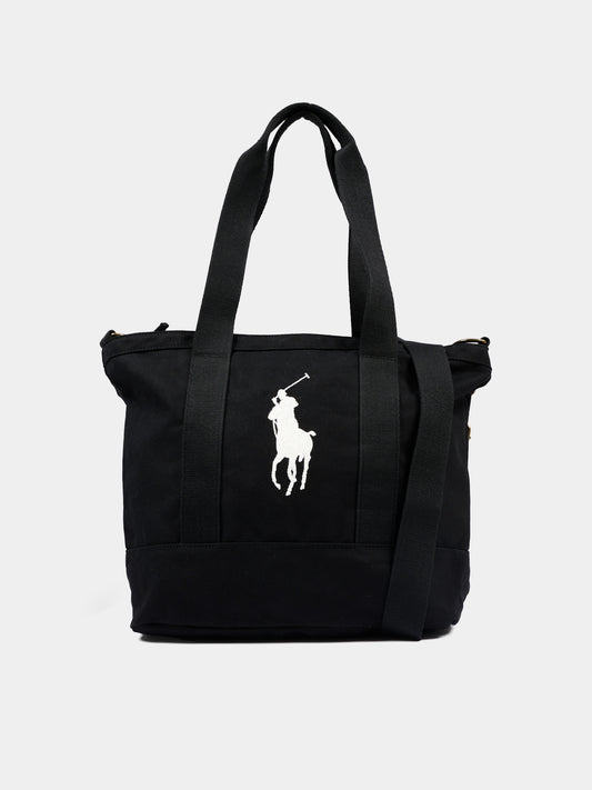 Borsa casual nera per bambina con logo,Ralph Lauren Kids,9AR023 GAZ