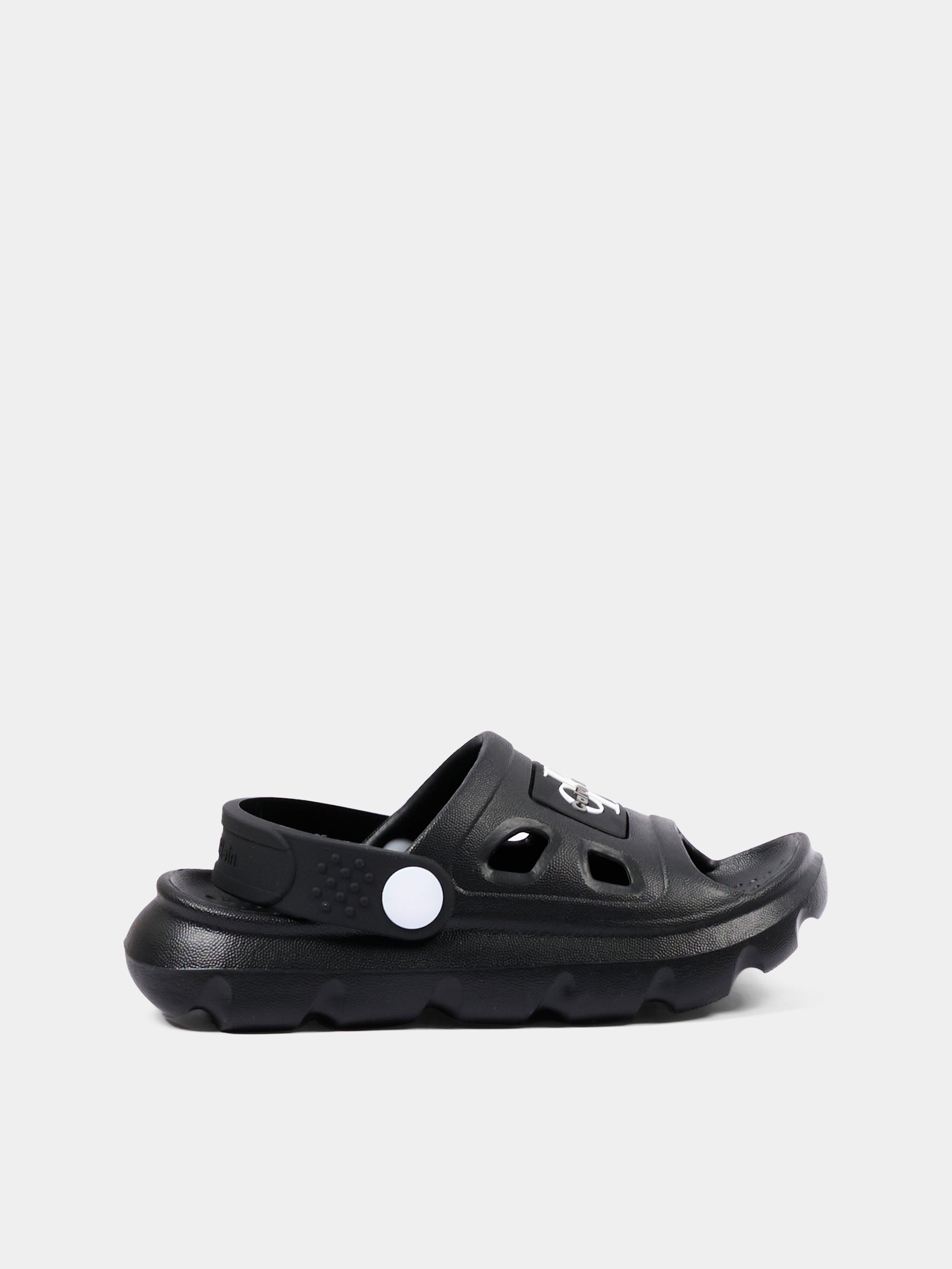 Sandali neri per bambini con logo,Calvin Klein Kids,V1XF 83326 0083999