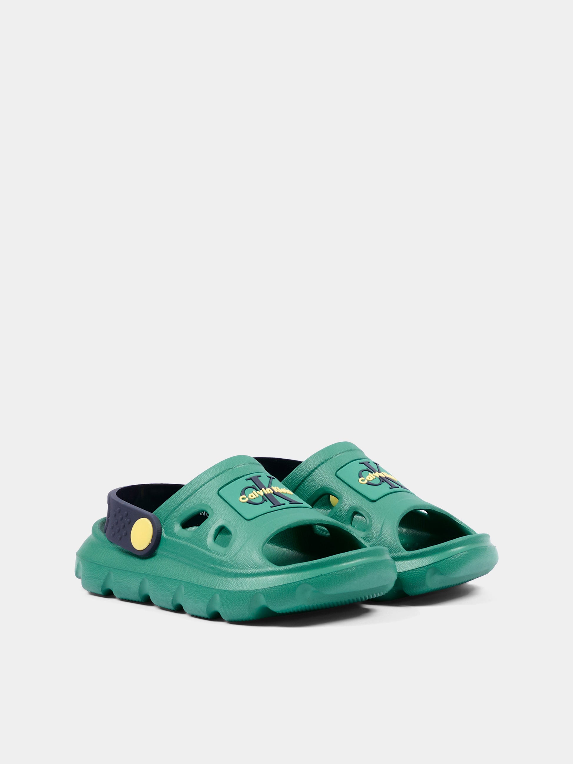 Sandali verdi per bambini con logo,Calvin Klein Kids,V1XF 83326 0083X970