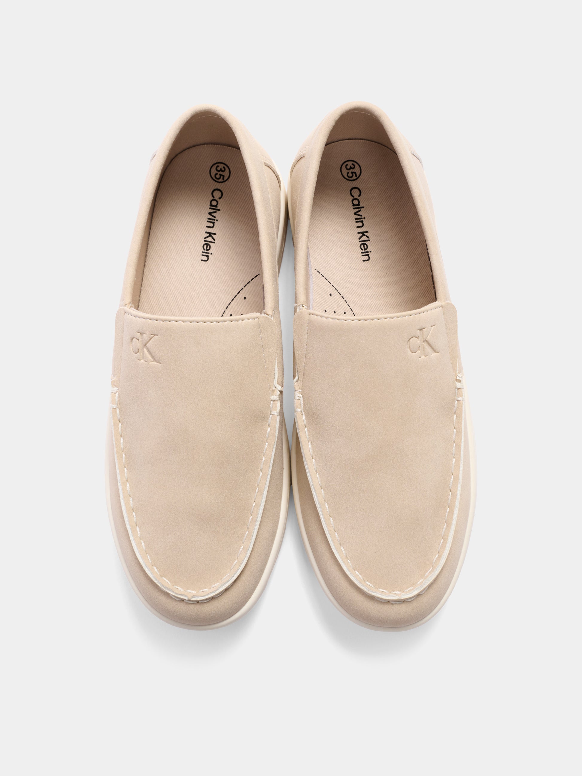 Mocassini beige per bambino con logo,Calvin Klein Kids,V3B4 83283 0315500