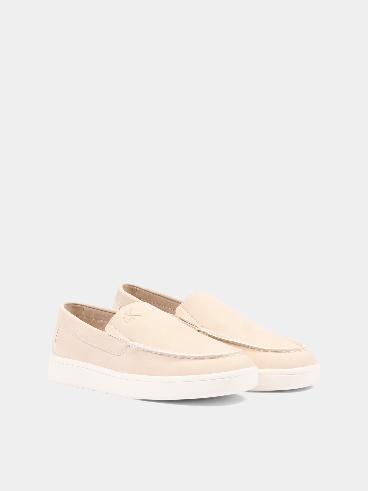 Mocassini beige per bambino con logo,Calvin Klein Kids,V3B4 83283 0315500