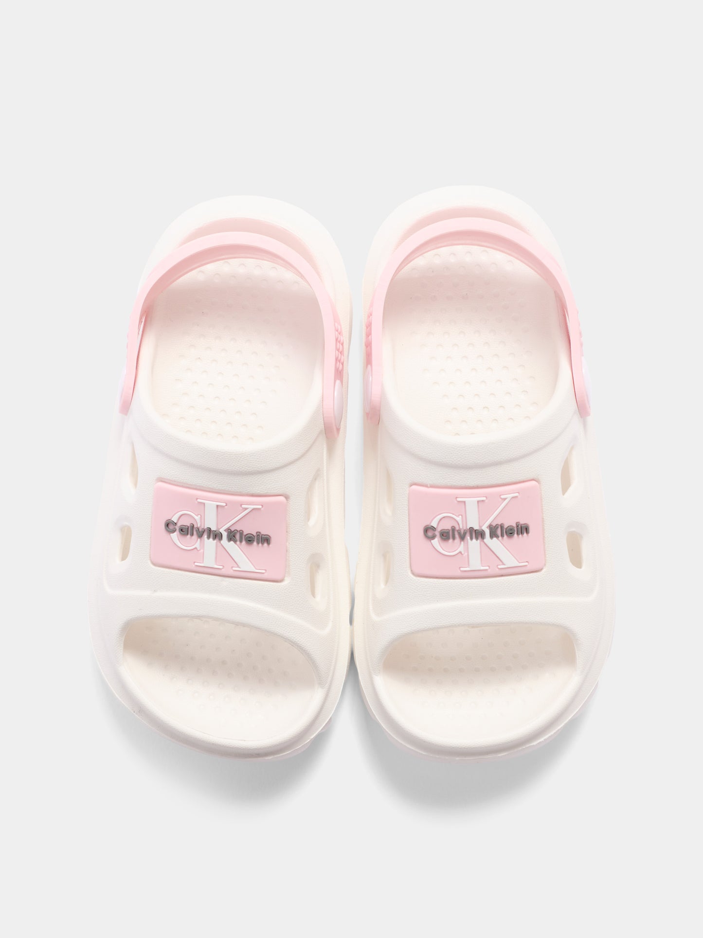 Sandali bianchi per bambina con logo,Calvin Klein Kids,V1AF 83264 0083A704