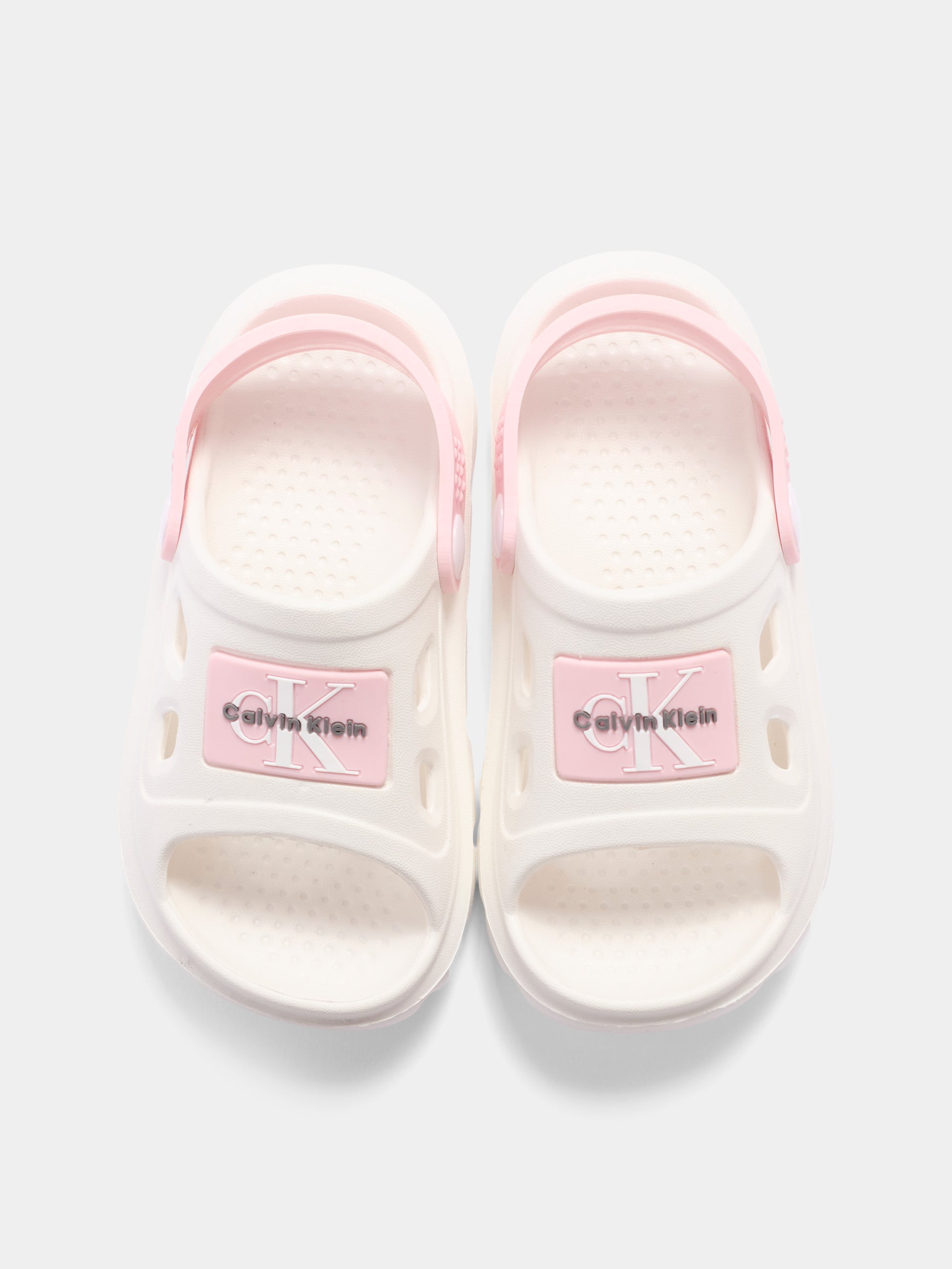 Sandali bianchi per bambina con logo,Calvin Klein Kids,V1AF 83264 0083A704