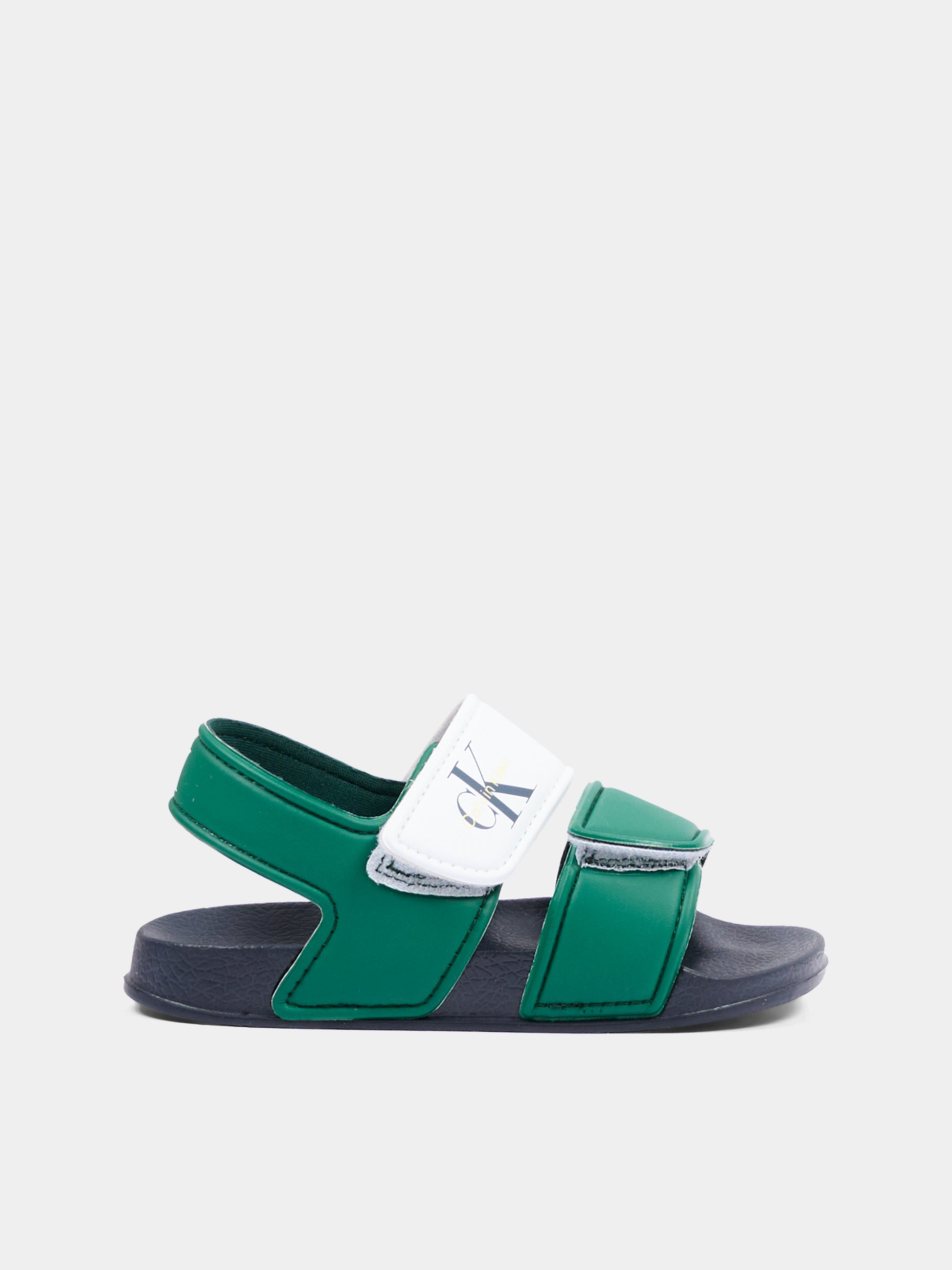 Sandali verdi per bambini con logo,Calvin Klein Kids,V1XF 83330 1172X042