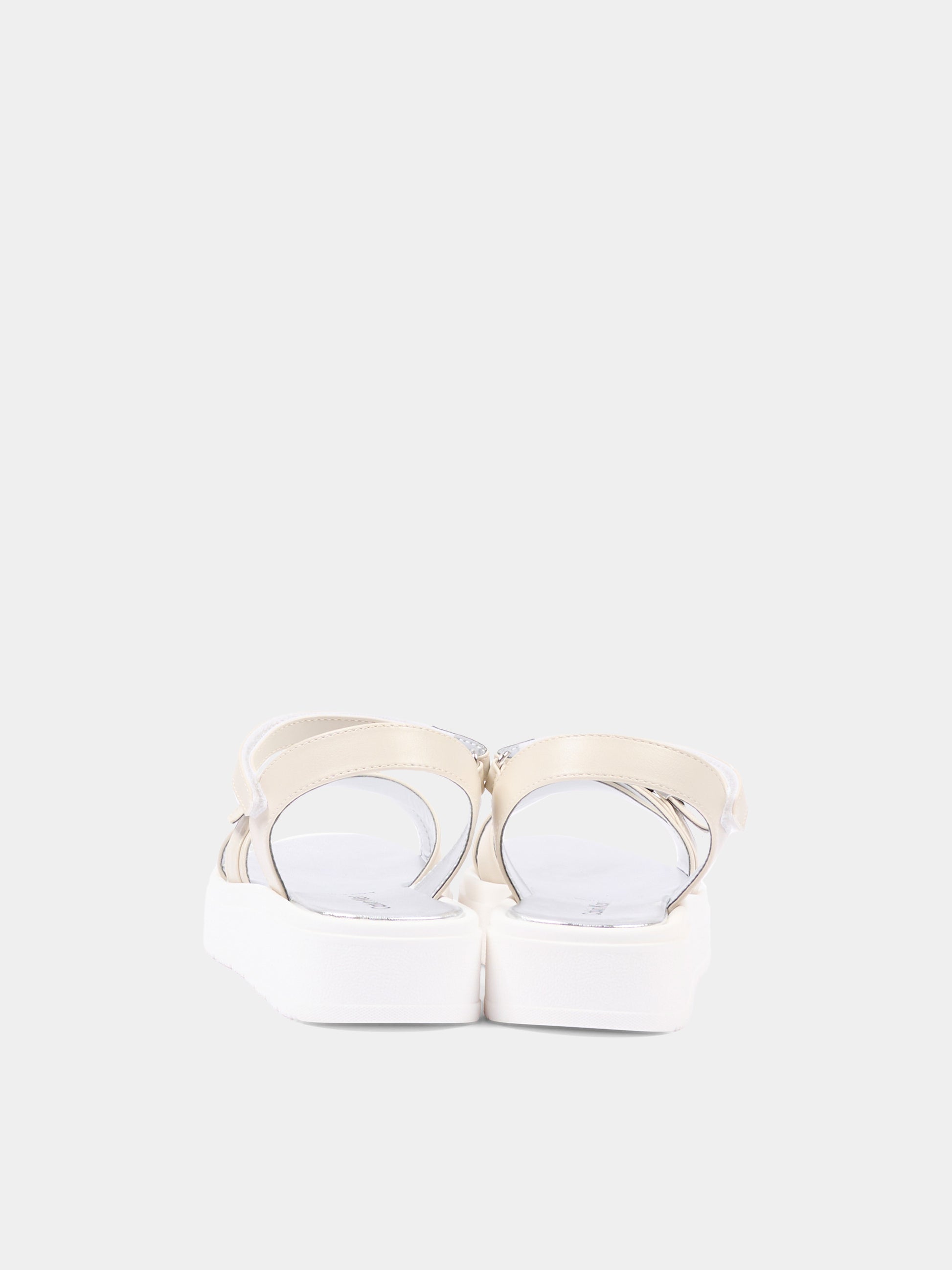 Sandali beige per bambina con logo,Calvin Klein Kids,V4A2 83260 0326500