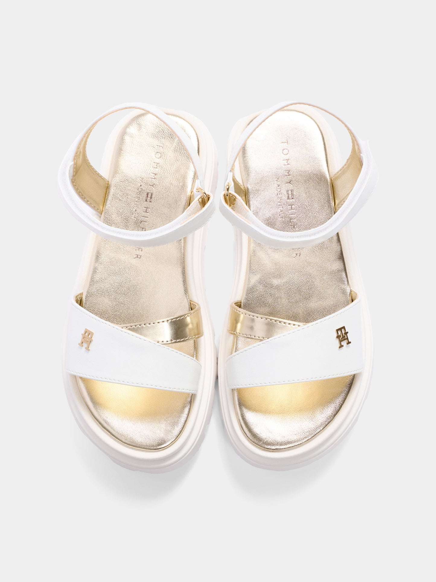 Sandali avorio per bambina con monogram,Tommy Hilfiger Junior,T4A2 34301 0326X048